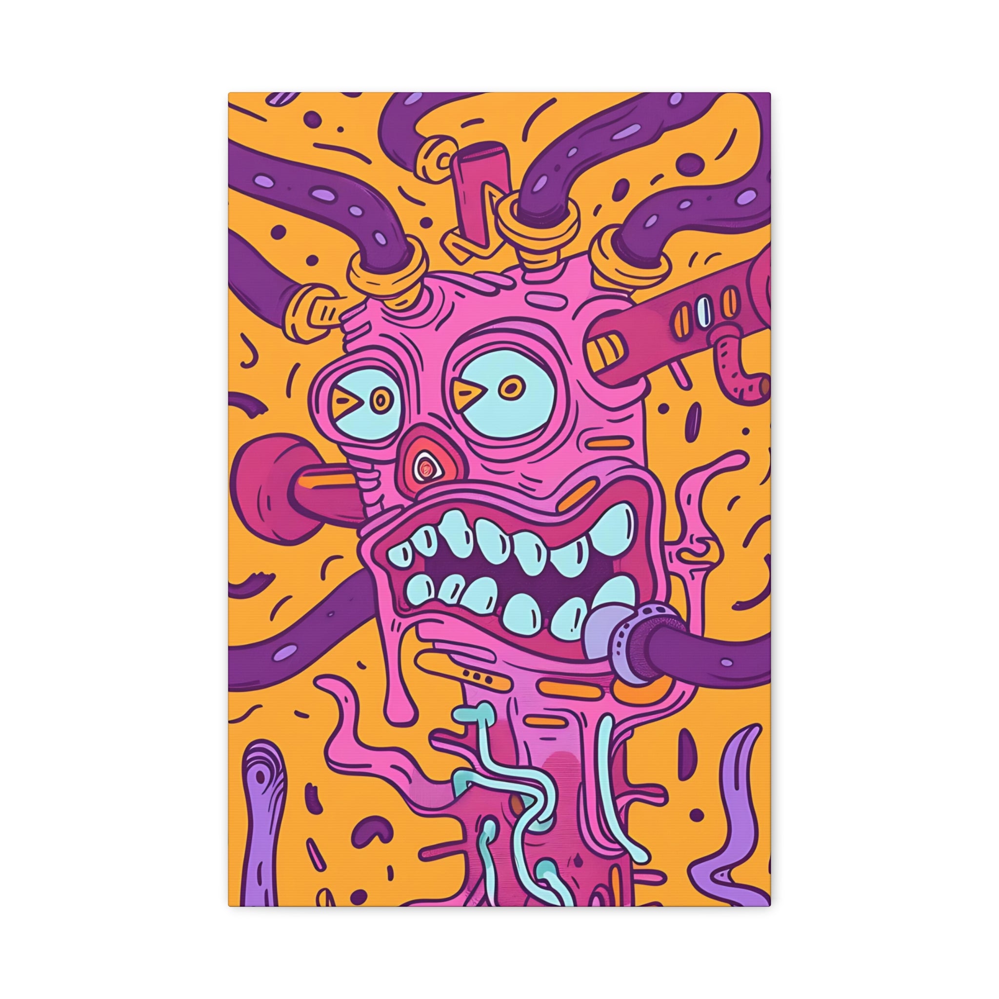 Vibrant Orange Cable Monster Canvas Print