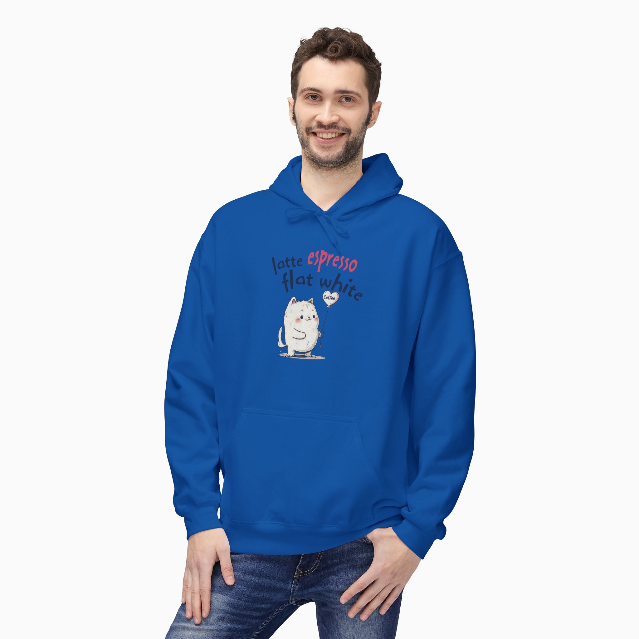 Coffee Cat Latte, Espresso, Flat White Unisex Hoodie