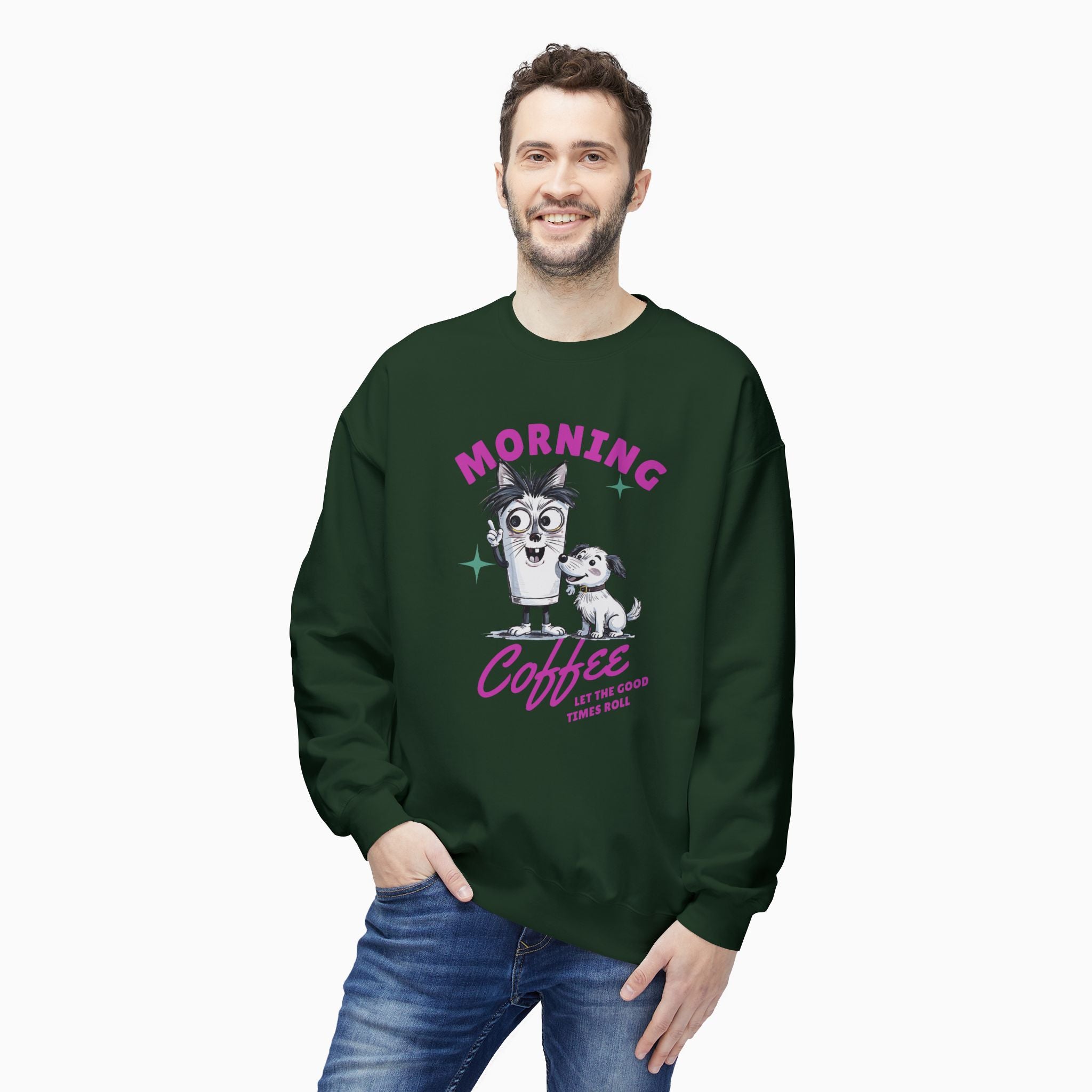 Morning Coffee, Let The Good Times Roll Unisex Sweatshirt