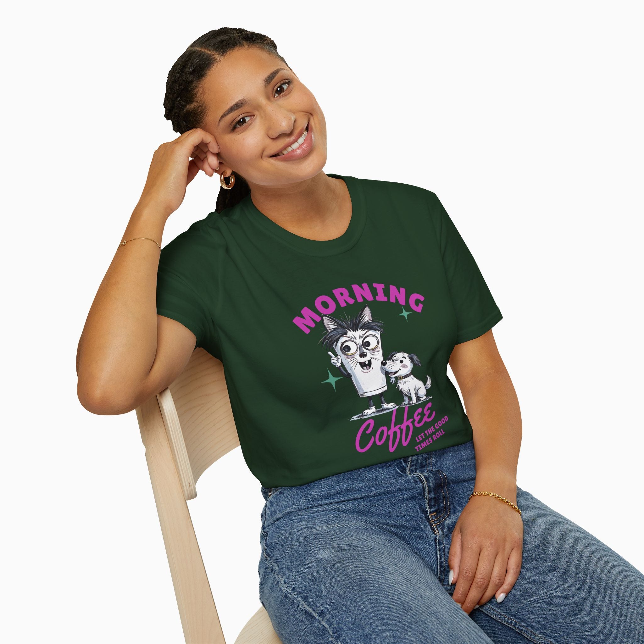 Morning Coffee, Let The Good Times Roll Unisex T-Shirt