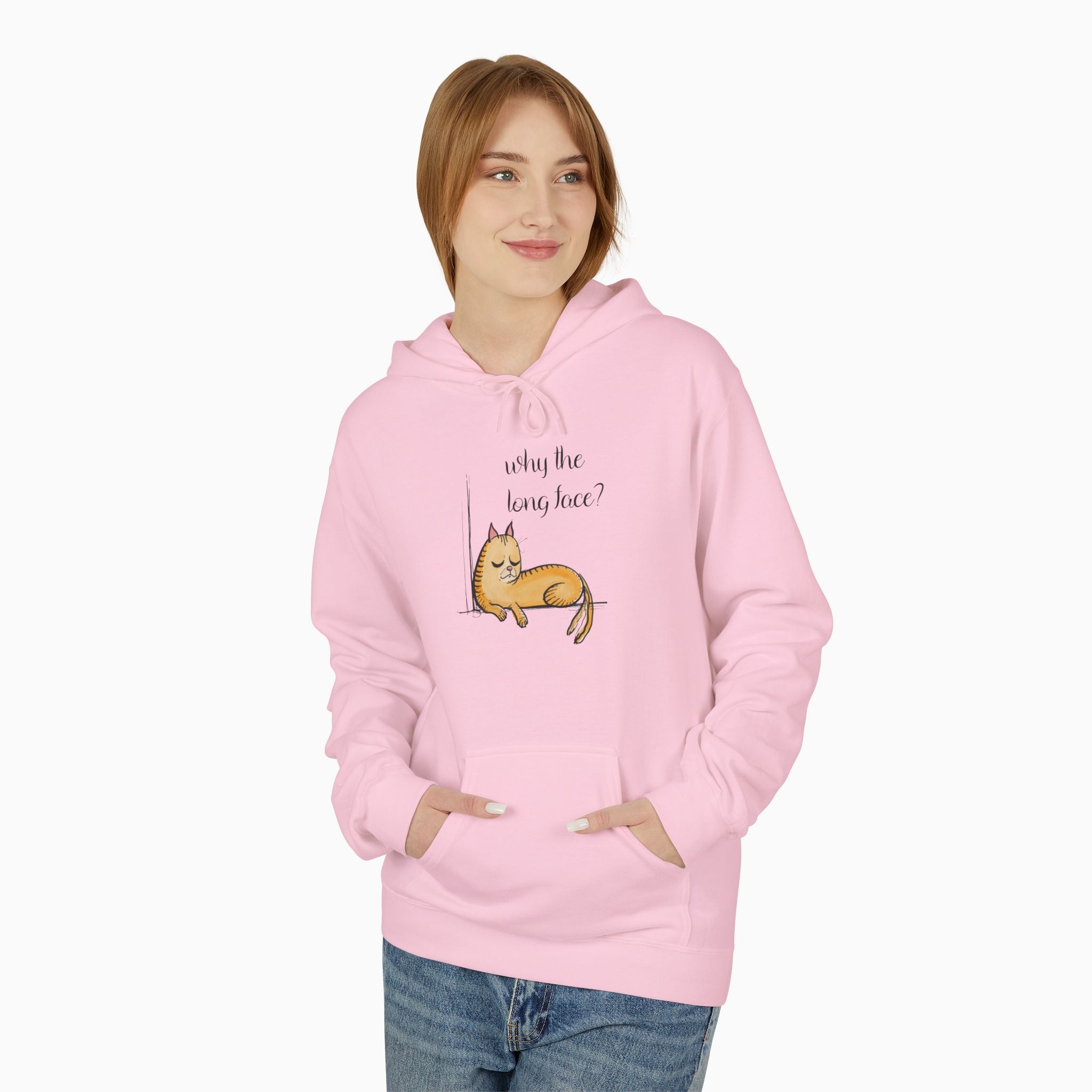 Funny Cat Why the Long Face Unisex Hoodie