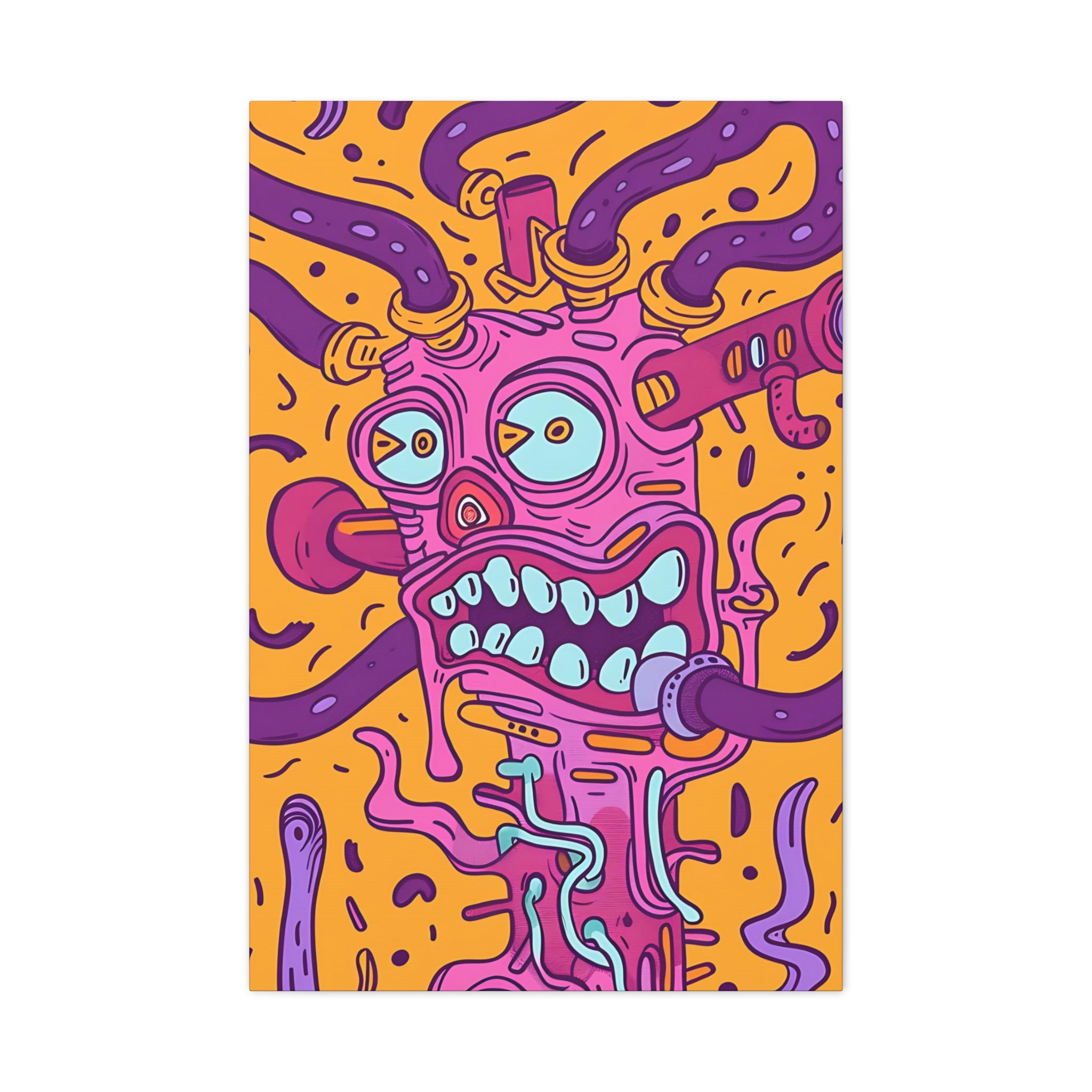 Vibrant Orange Cable Monster Canvas Print