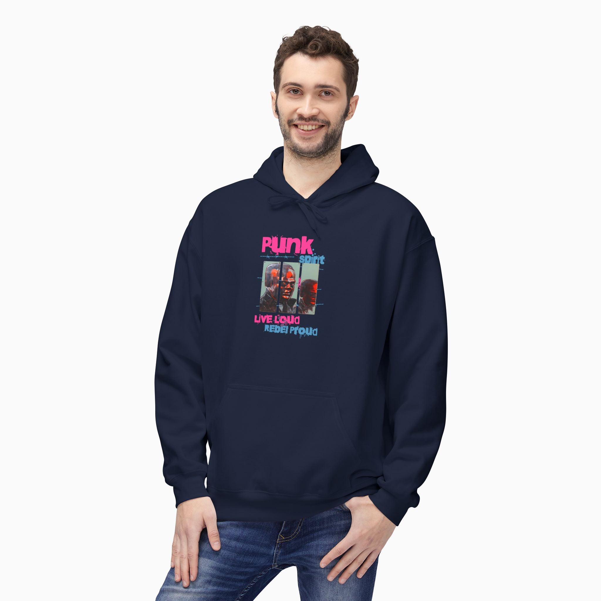 Punk Spirit, Live Loud, Rebel Proud Unisex Hoodie