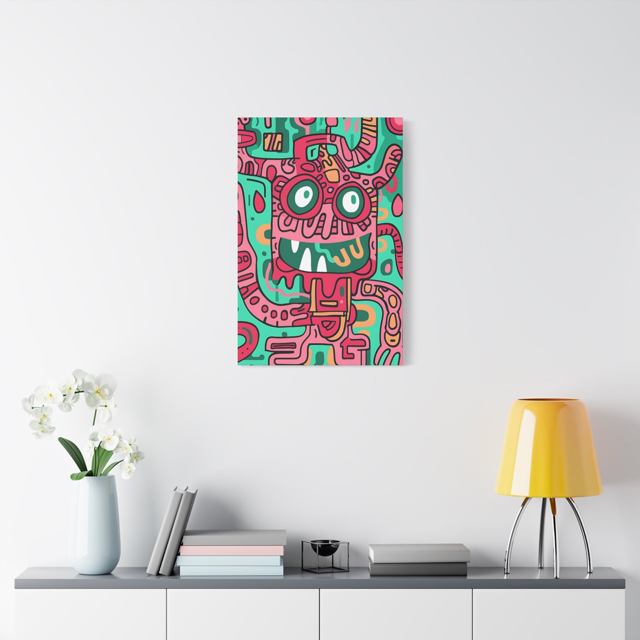 Bright Red Cable Monster Canvas Print