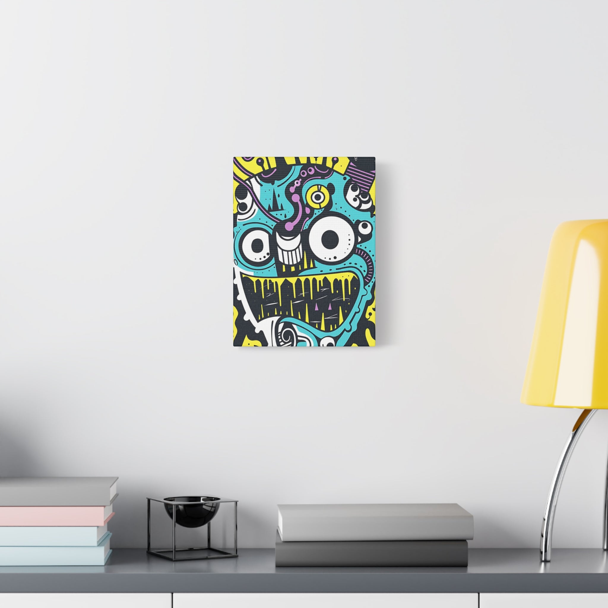 Black and White Cable Monster Canvas Print