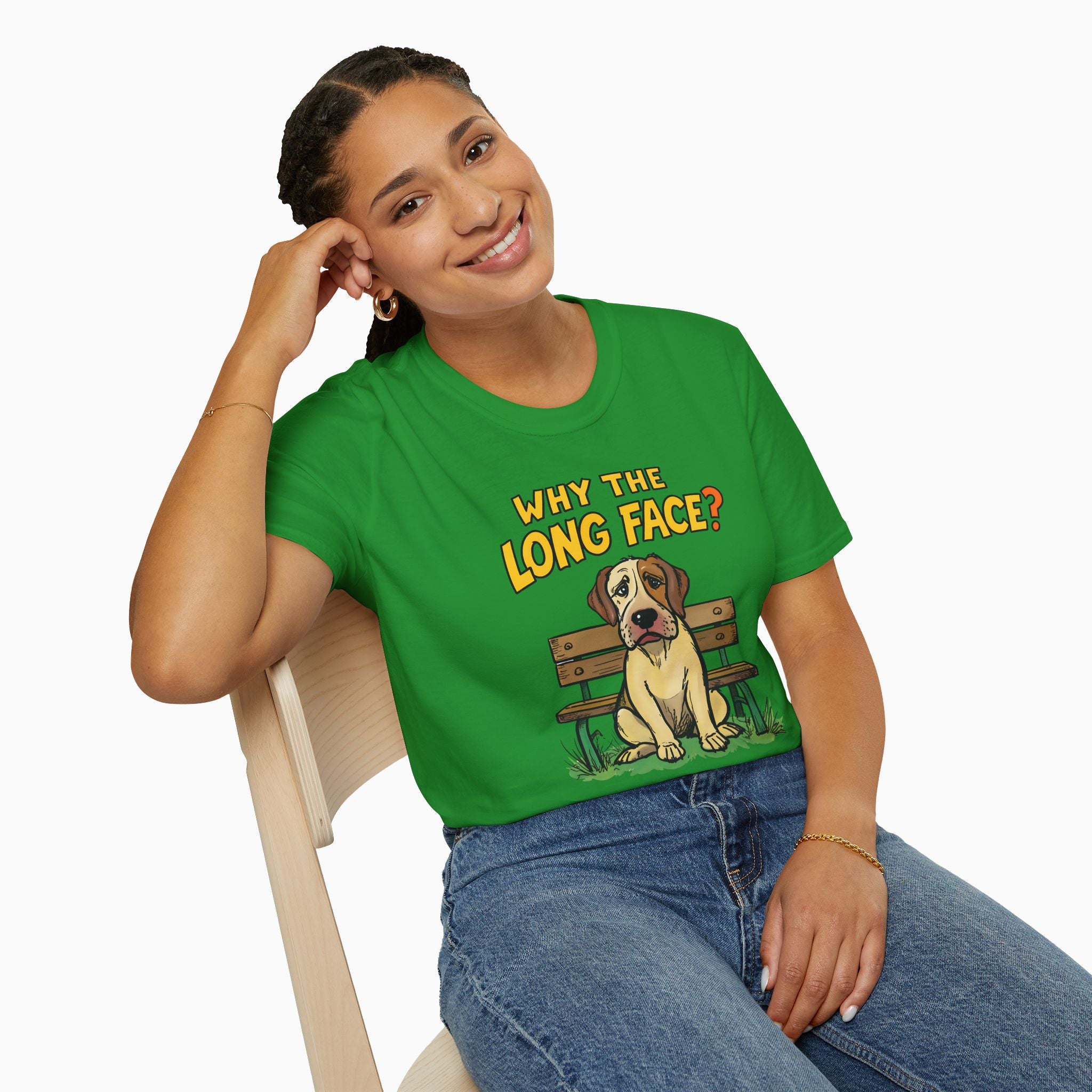 Funny Dog Why the Long Face Unisex T-Shirt