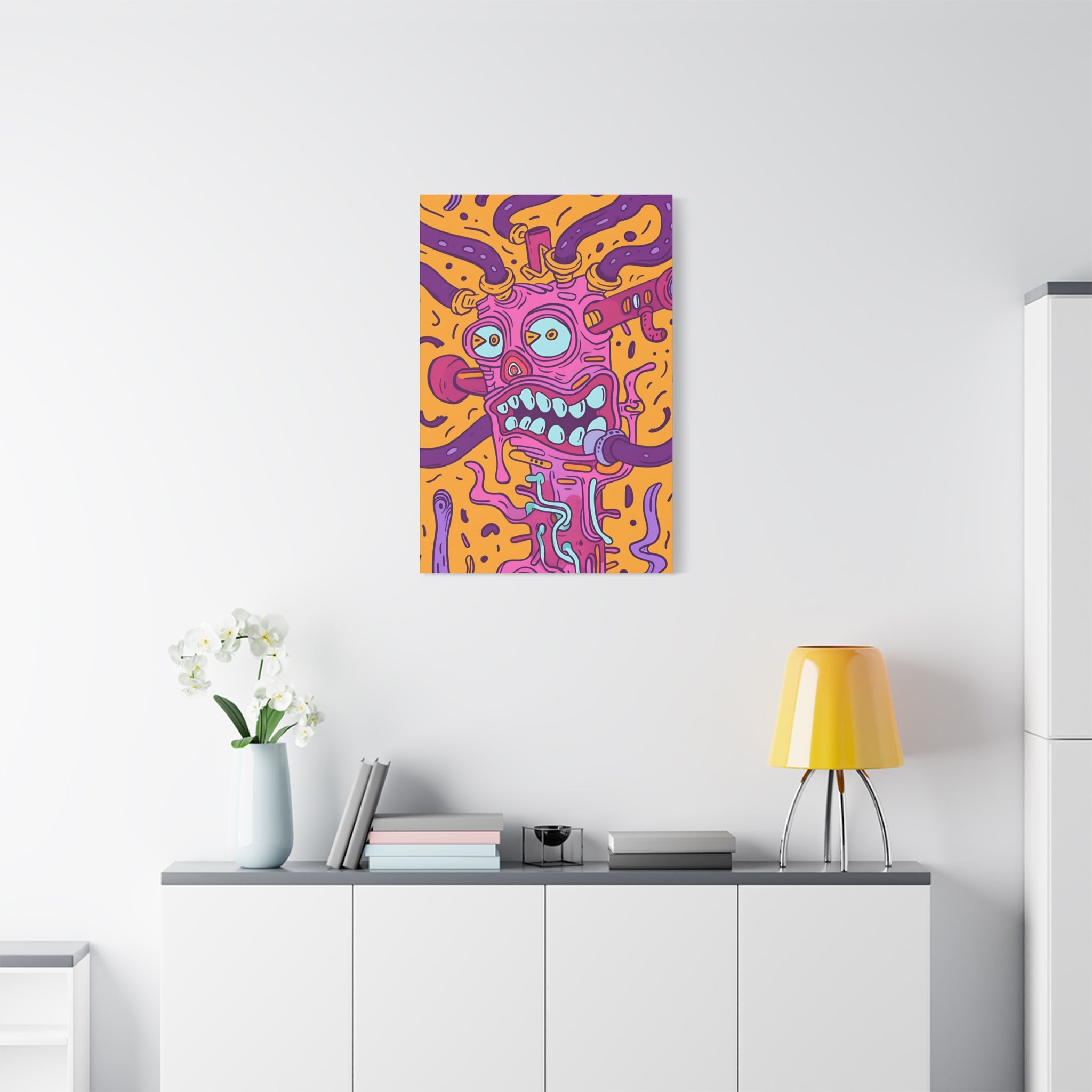 Vibrant Orange Cable Monster Canvas Print