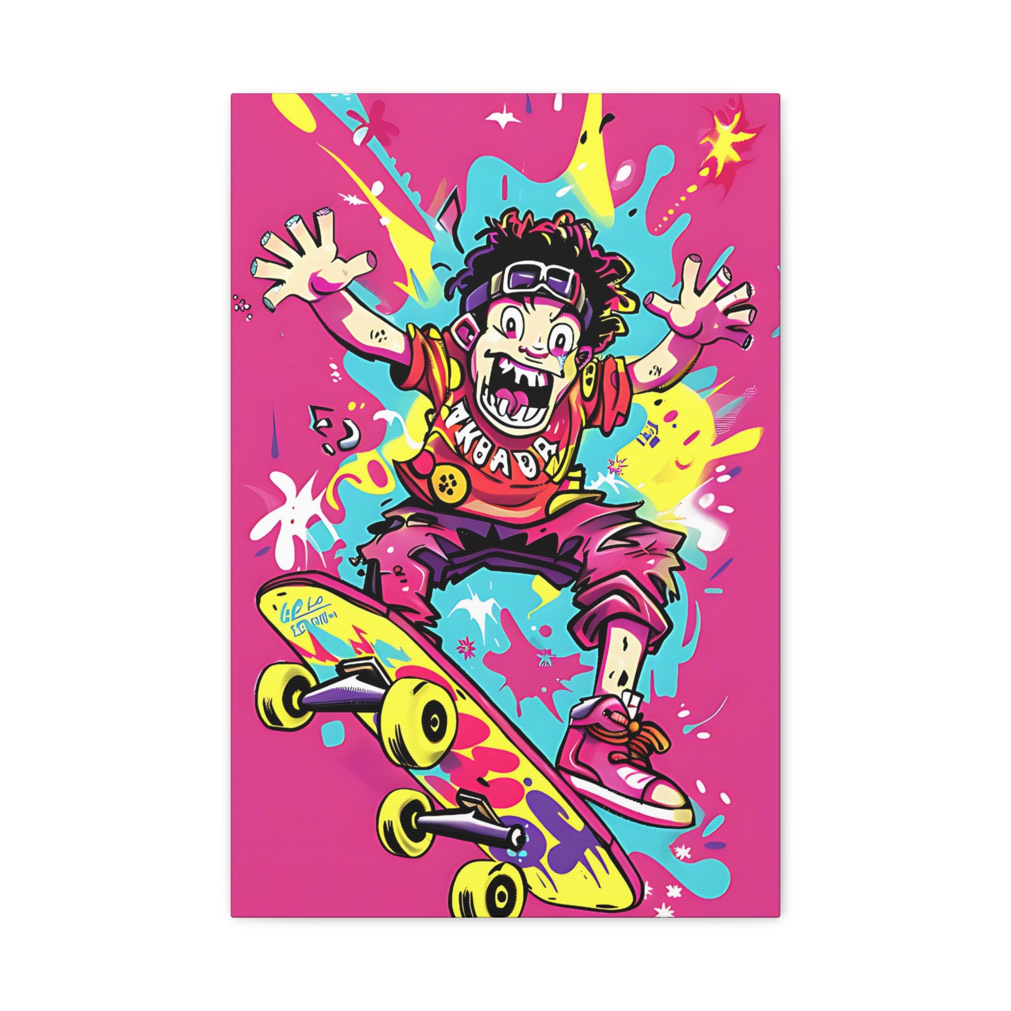 Crazy Skateboarder Canvas Print