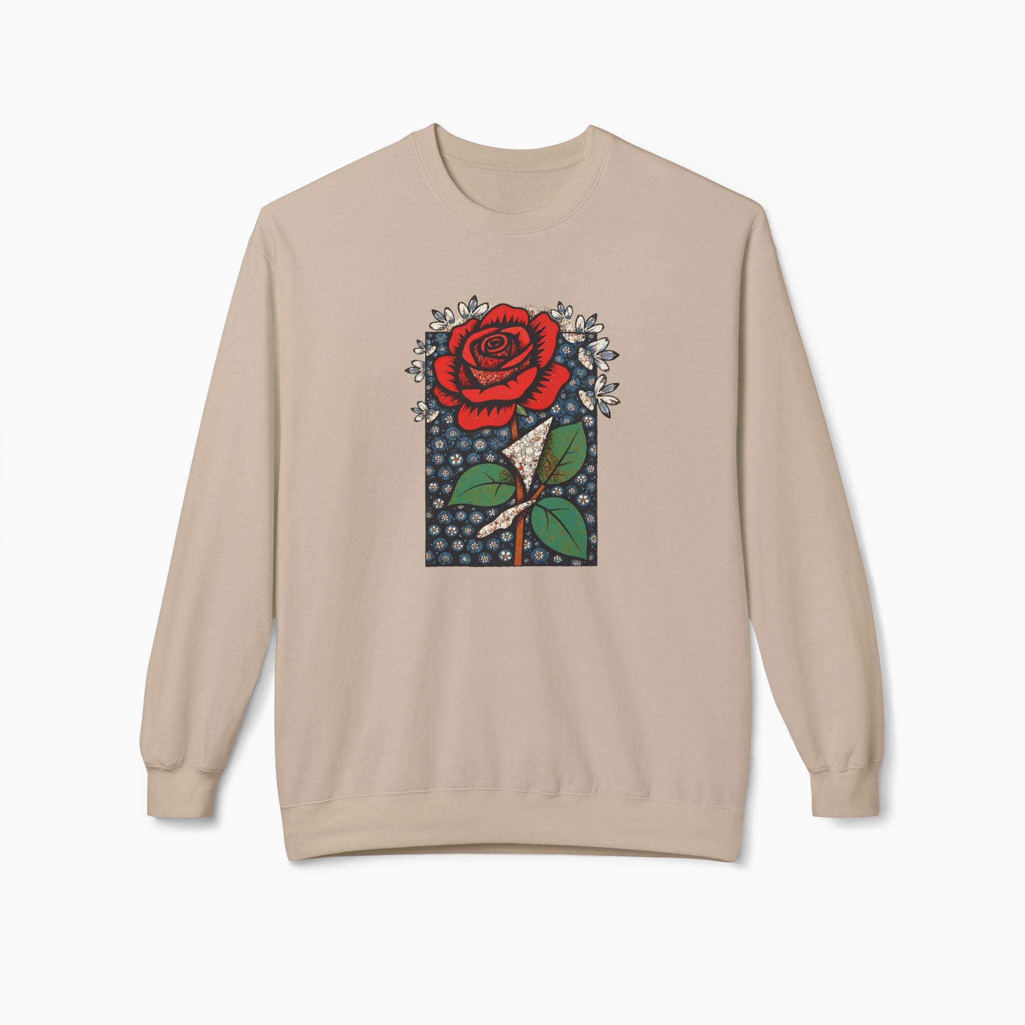 Vintage Crimson Rose Unisex Sweatshirt