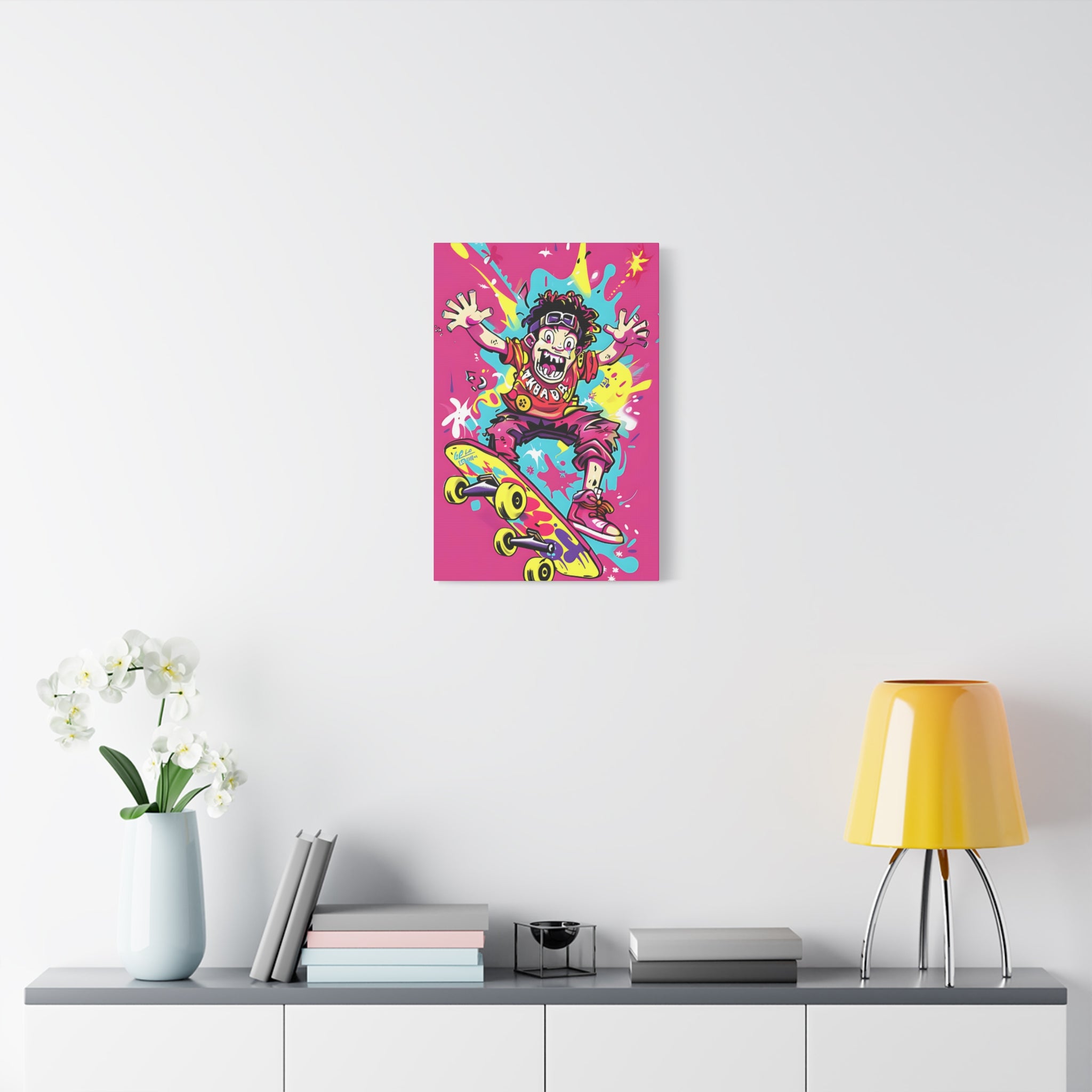 Crazy Skateboarder Canvas Print