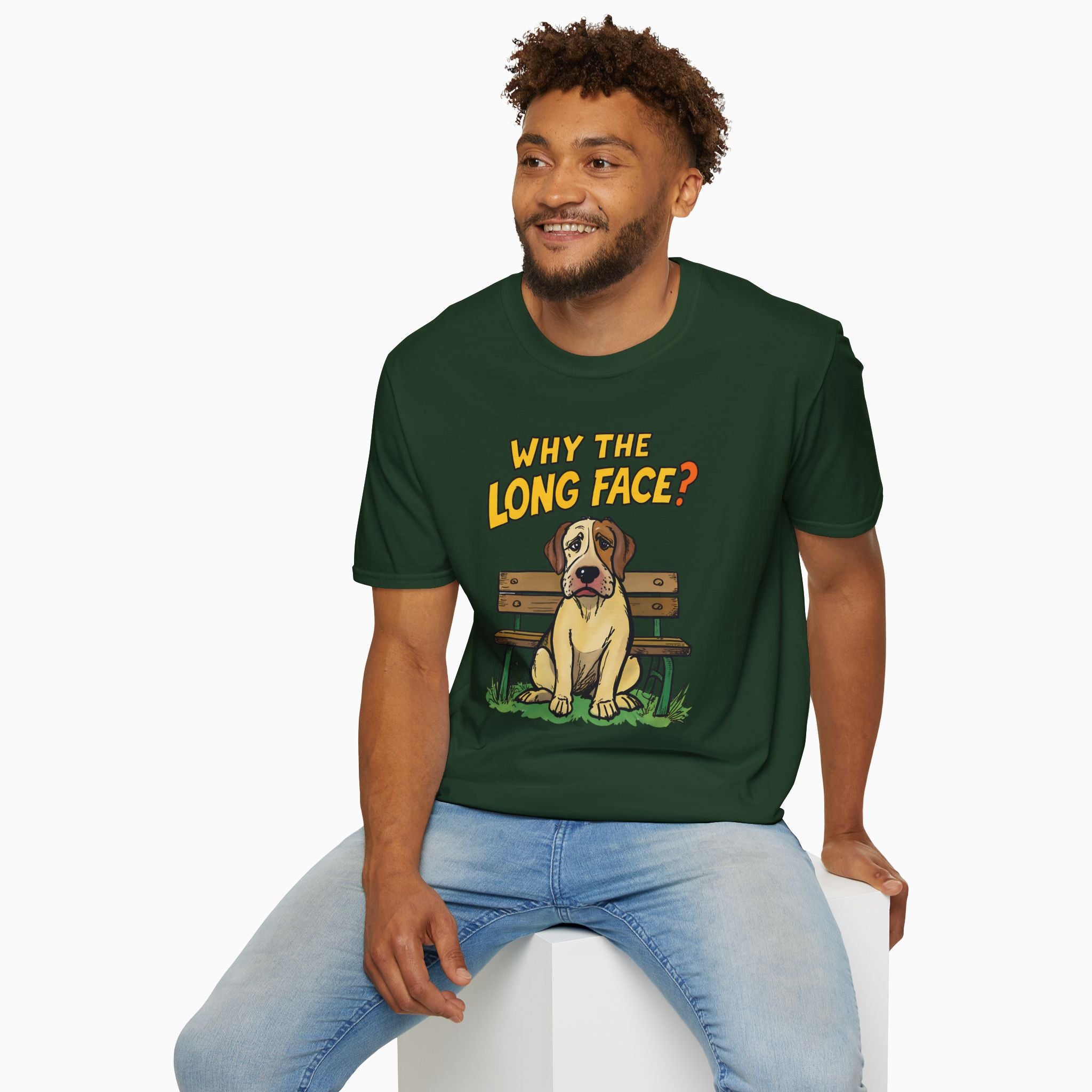 Funny Dog Why the Long Face Unisex T-Shirt