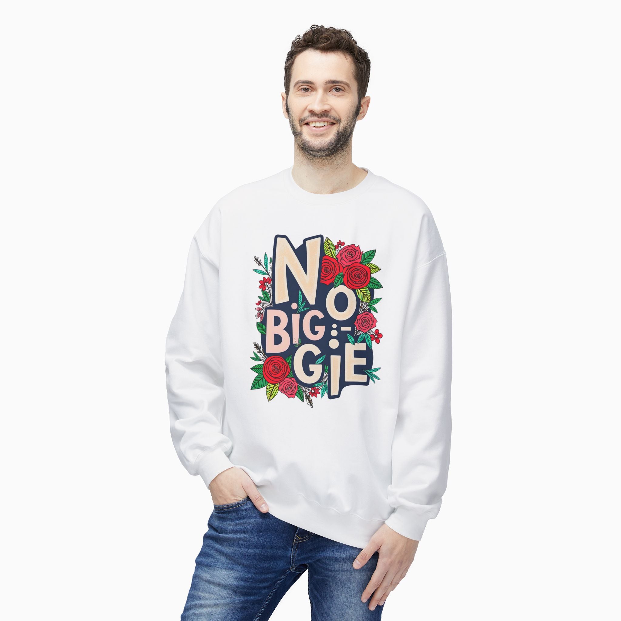 No Biggie With Floral Art Unisex Sweatshirt