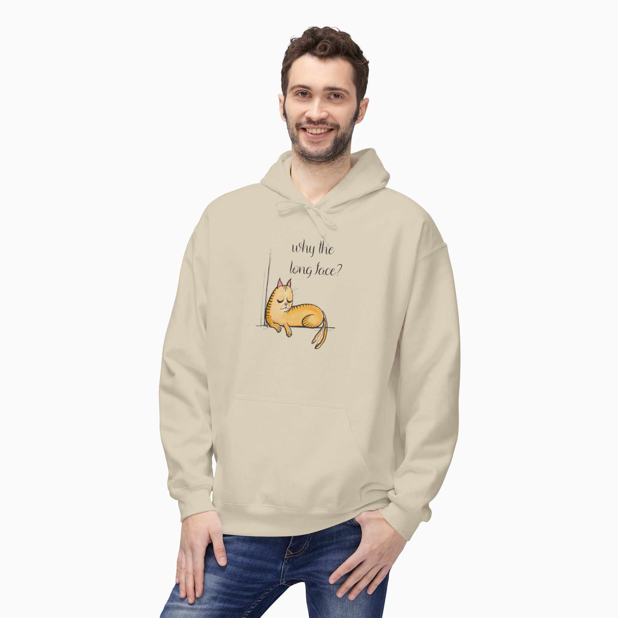 Funny Cat Why the Long Face Unisex Hoodie