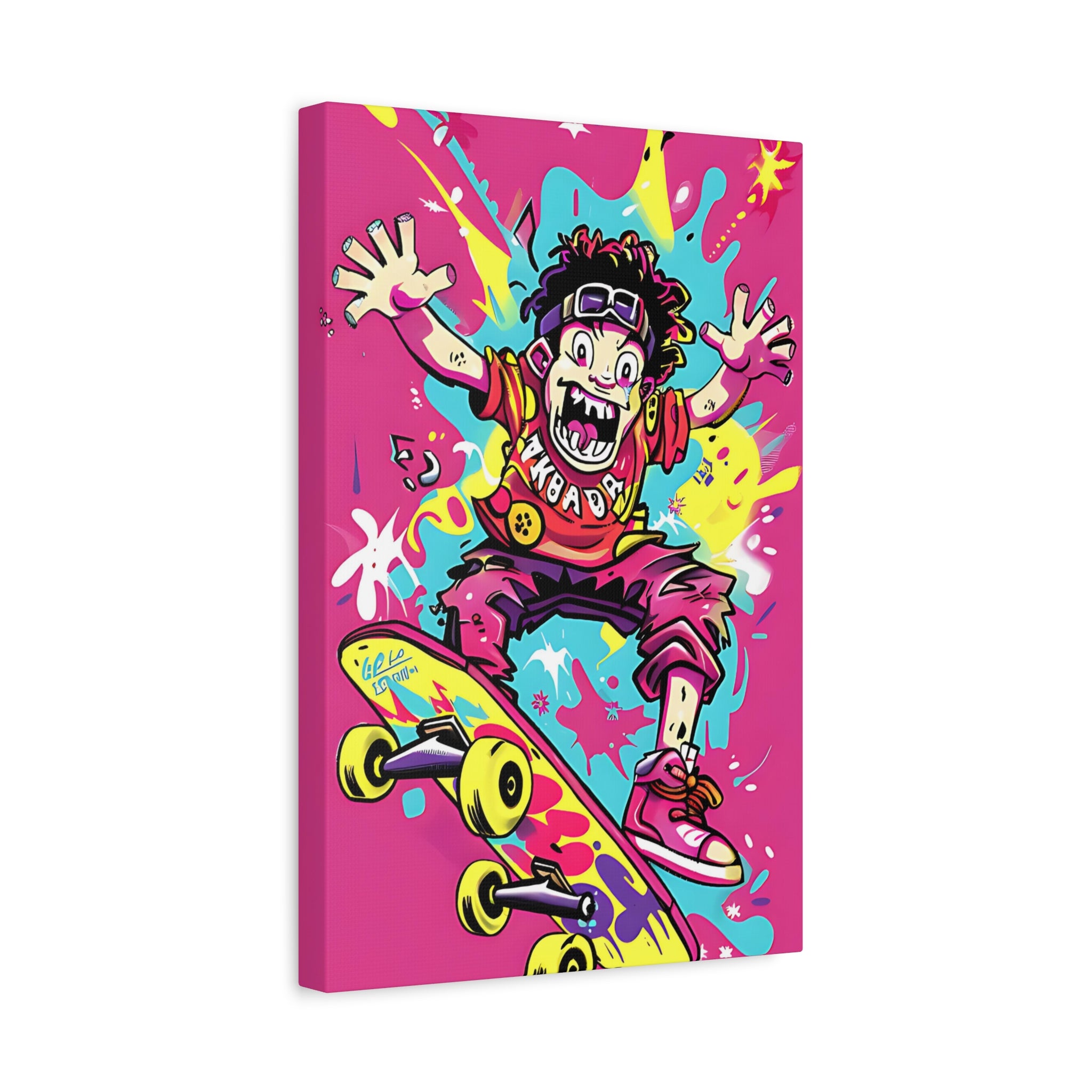 Crazy Skateboarder Canvas Print