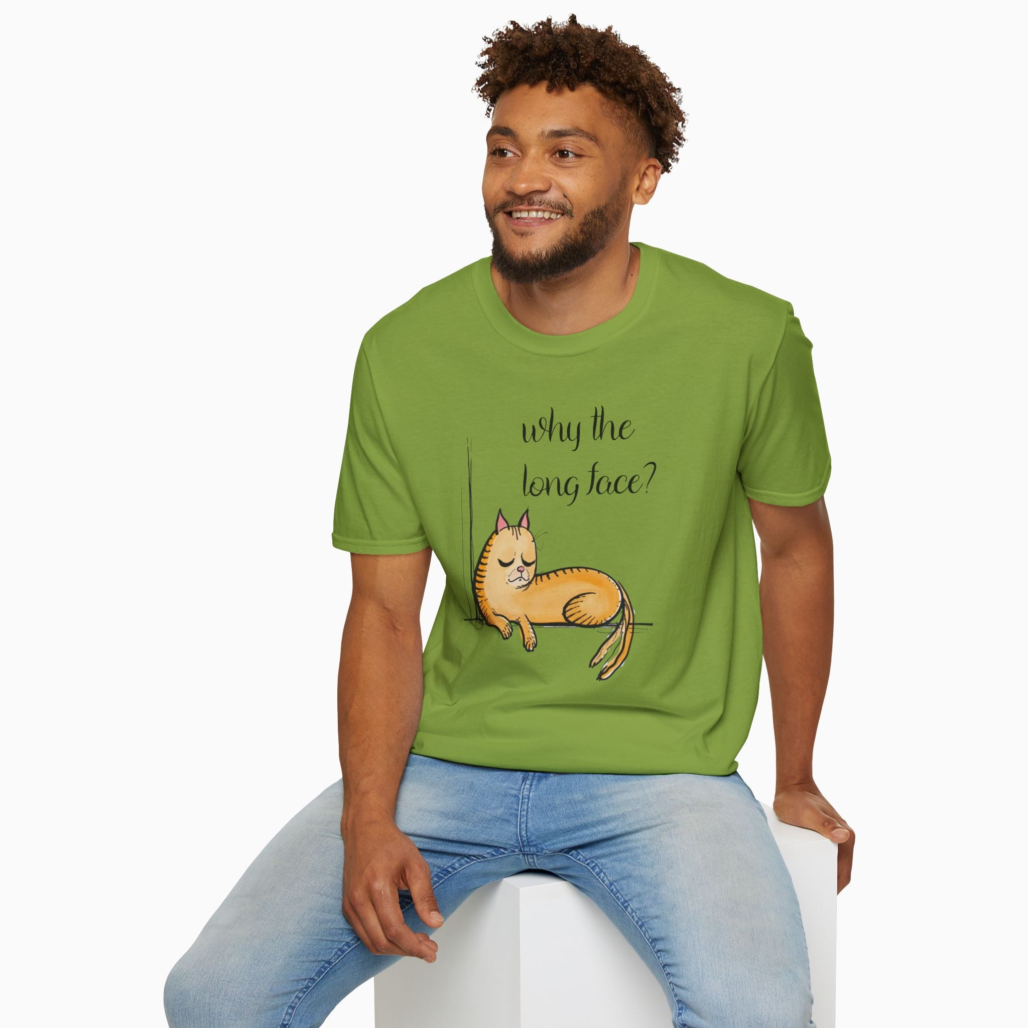 Funny Cat Why the Long Face Unisex T-Shirt