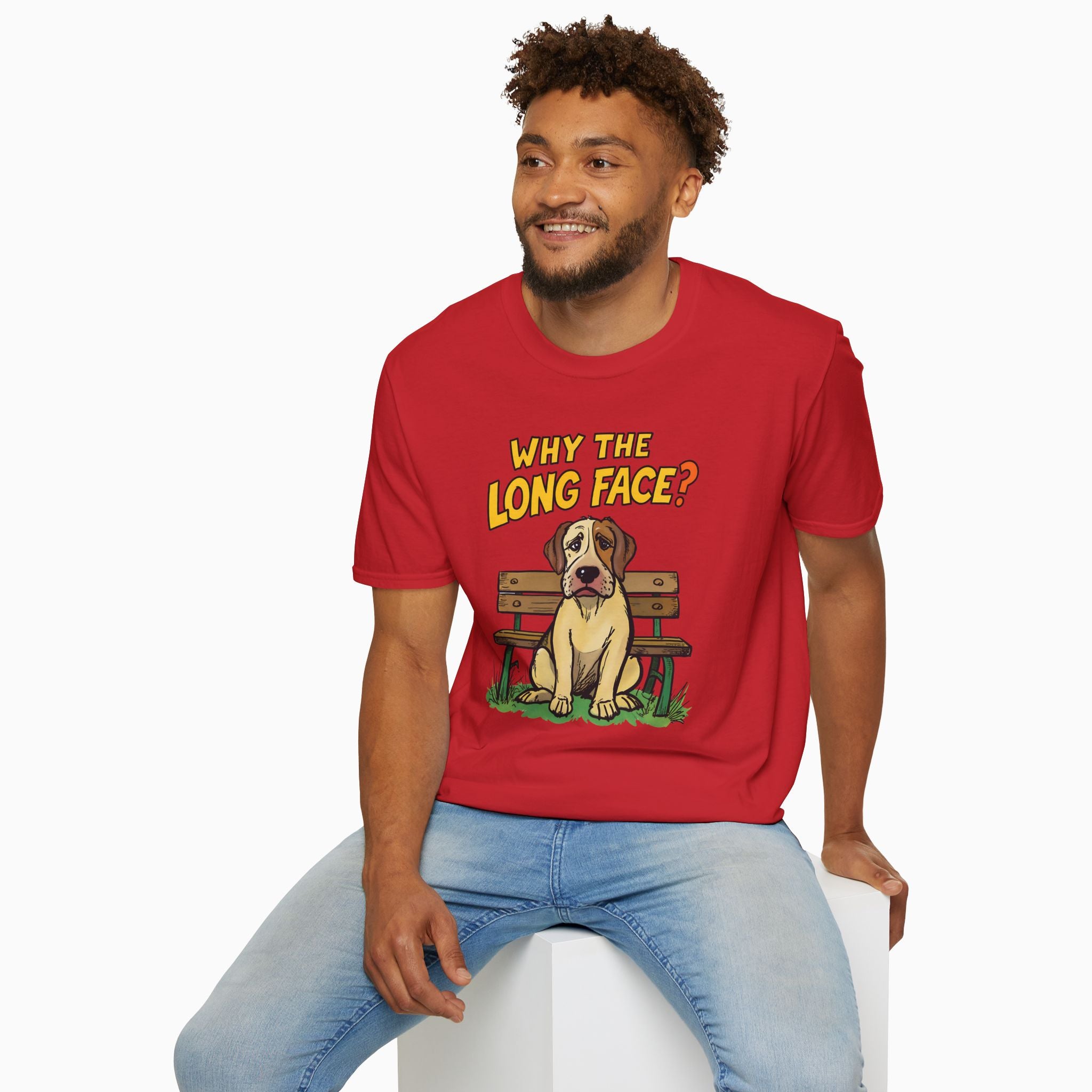 Funny Dog Why the Long Face Unisex T-Shirt