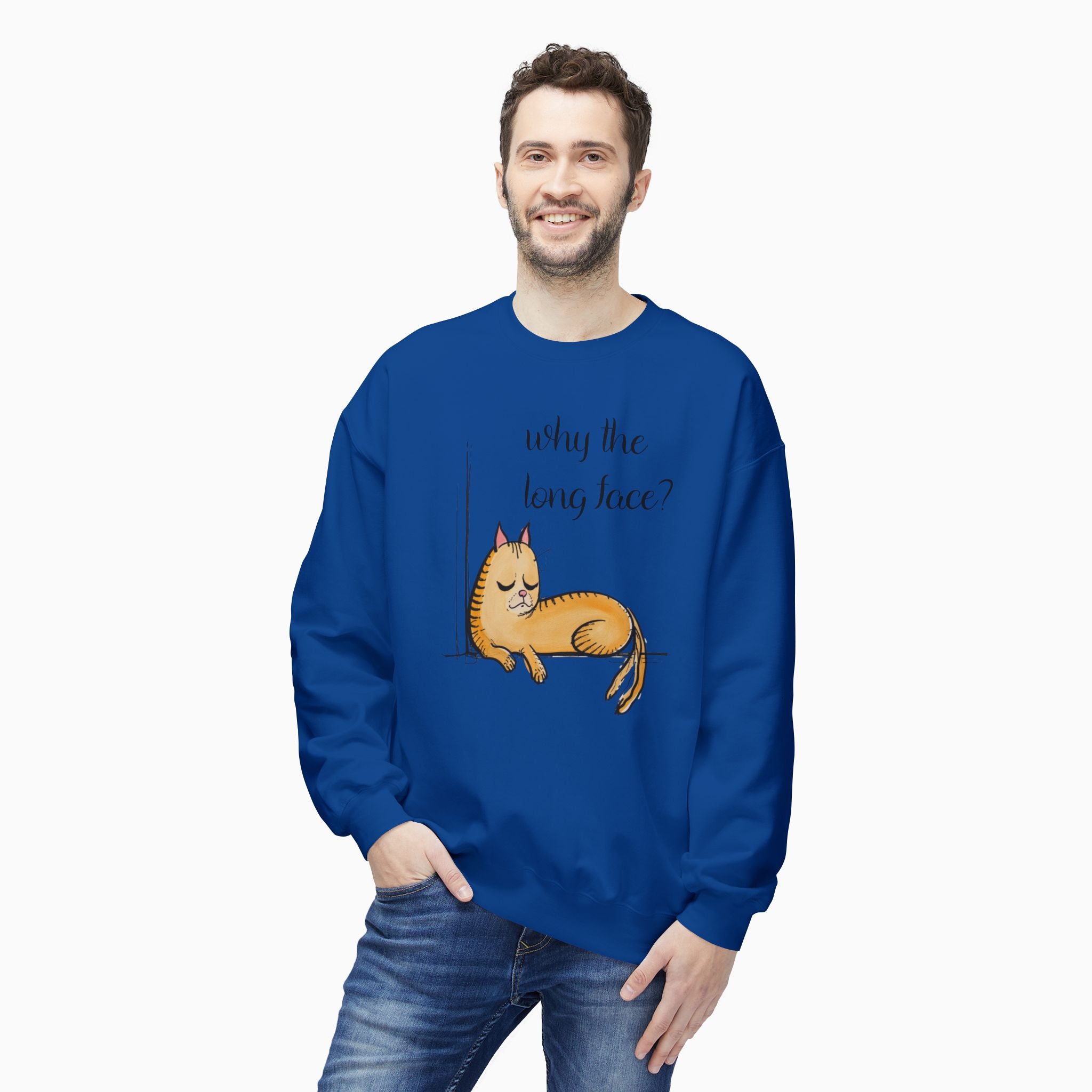 Funny Cat  Why the Long Face Unisex Sweatshirt