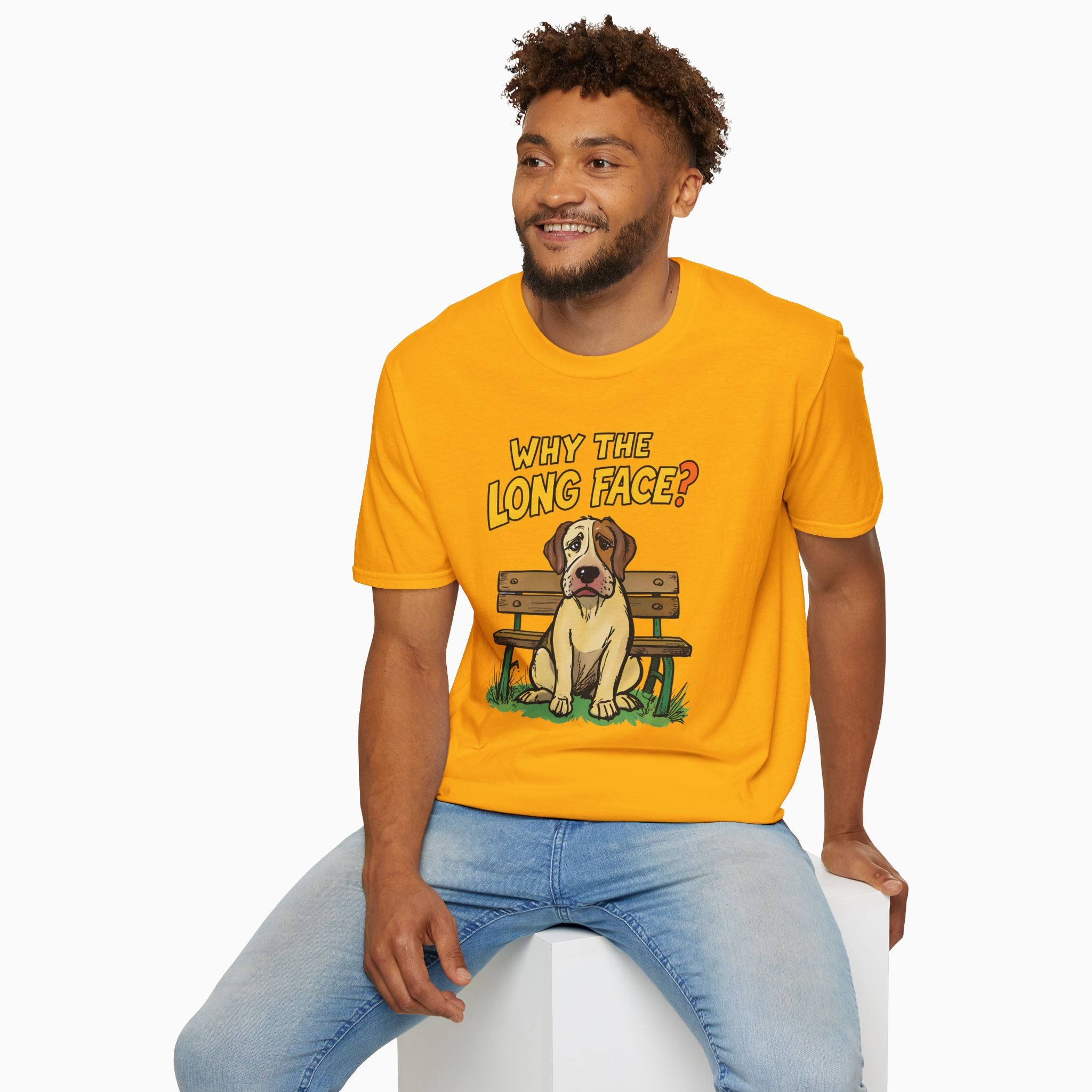 Funny Dog Why the Long Face Unisex T-Shirt