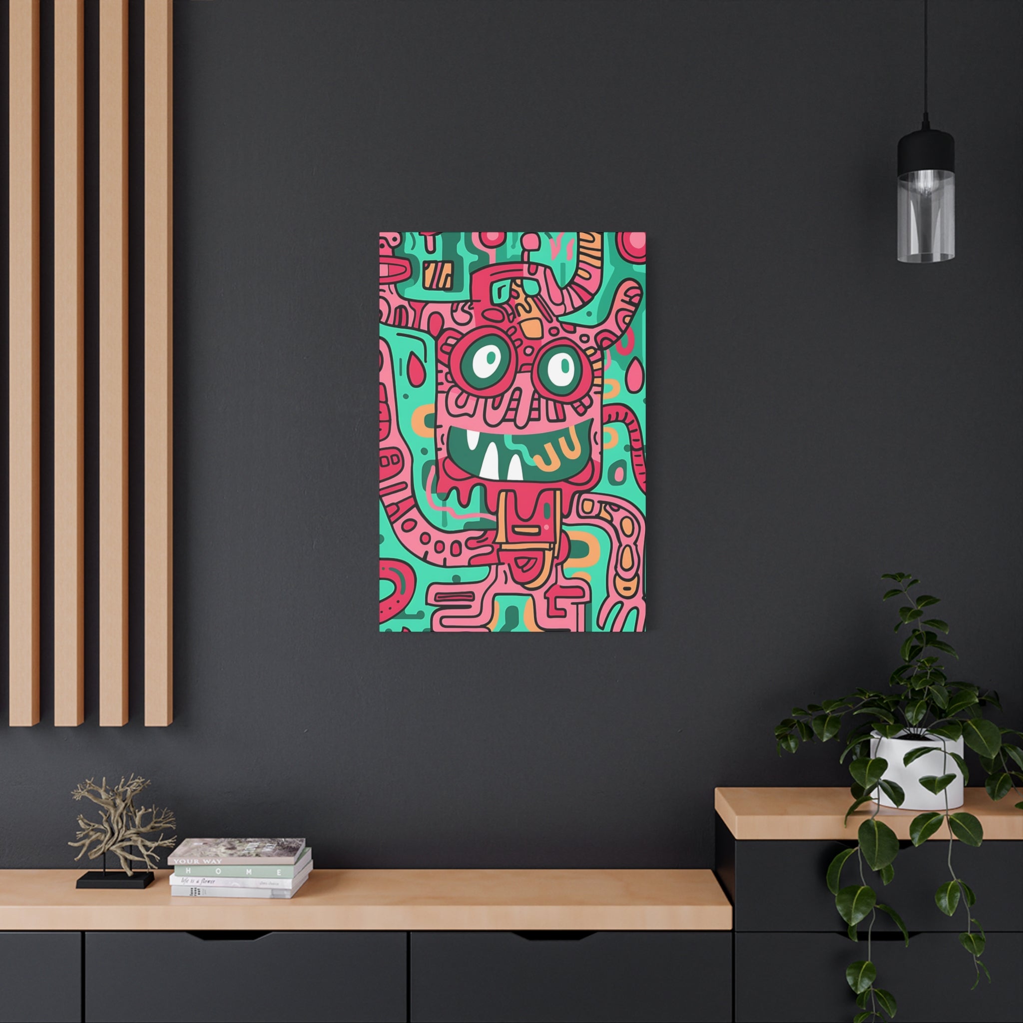 Bright Red Cable Monster Canvas Print