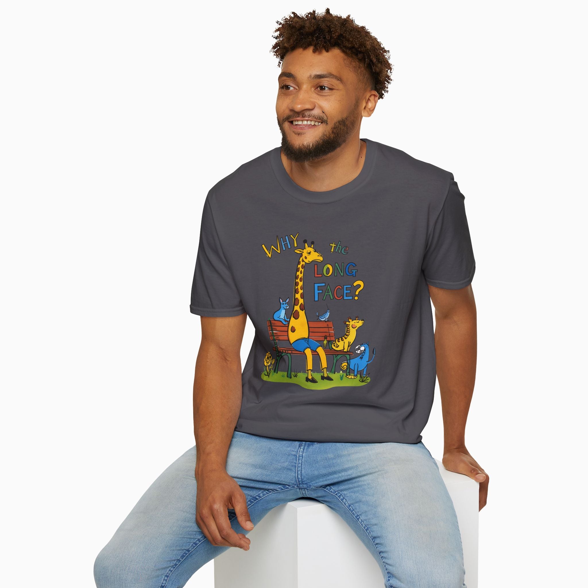 Funny Giraffe Why the Long Face Unisex T-Shirt