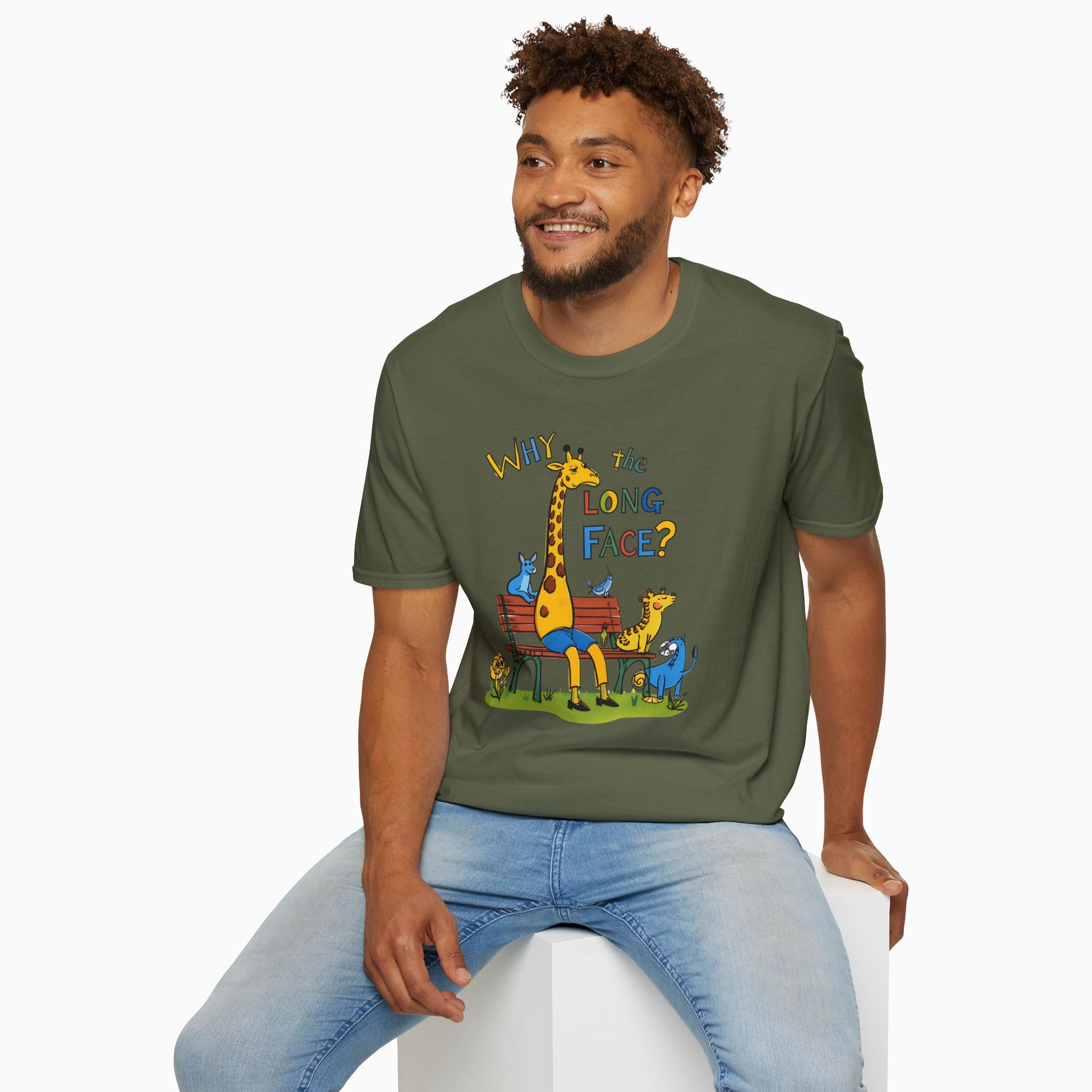 Funny Giraffe Why the Long Face Unisex T-Shirt