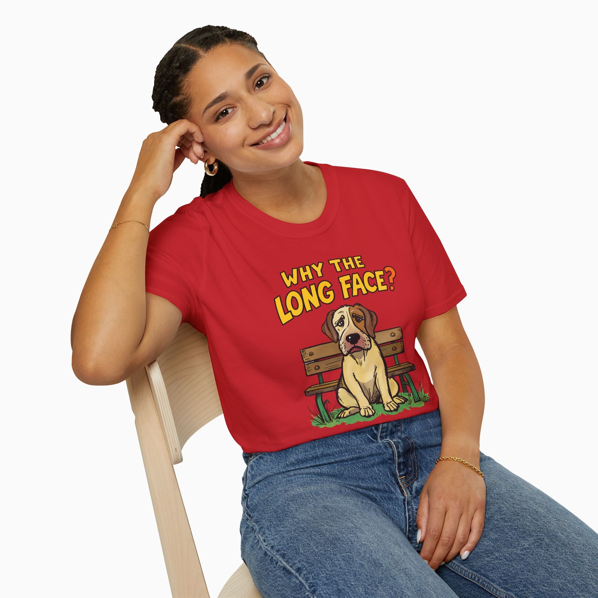 Funny Dog Why the Long Face Unisex T-Shirt