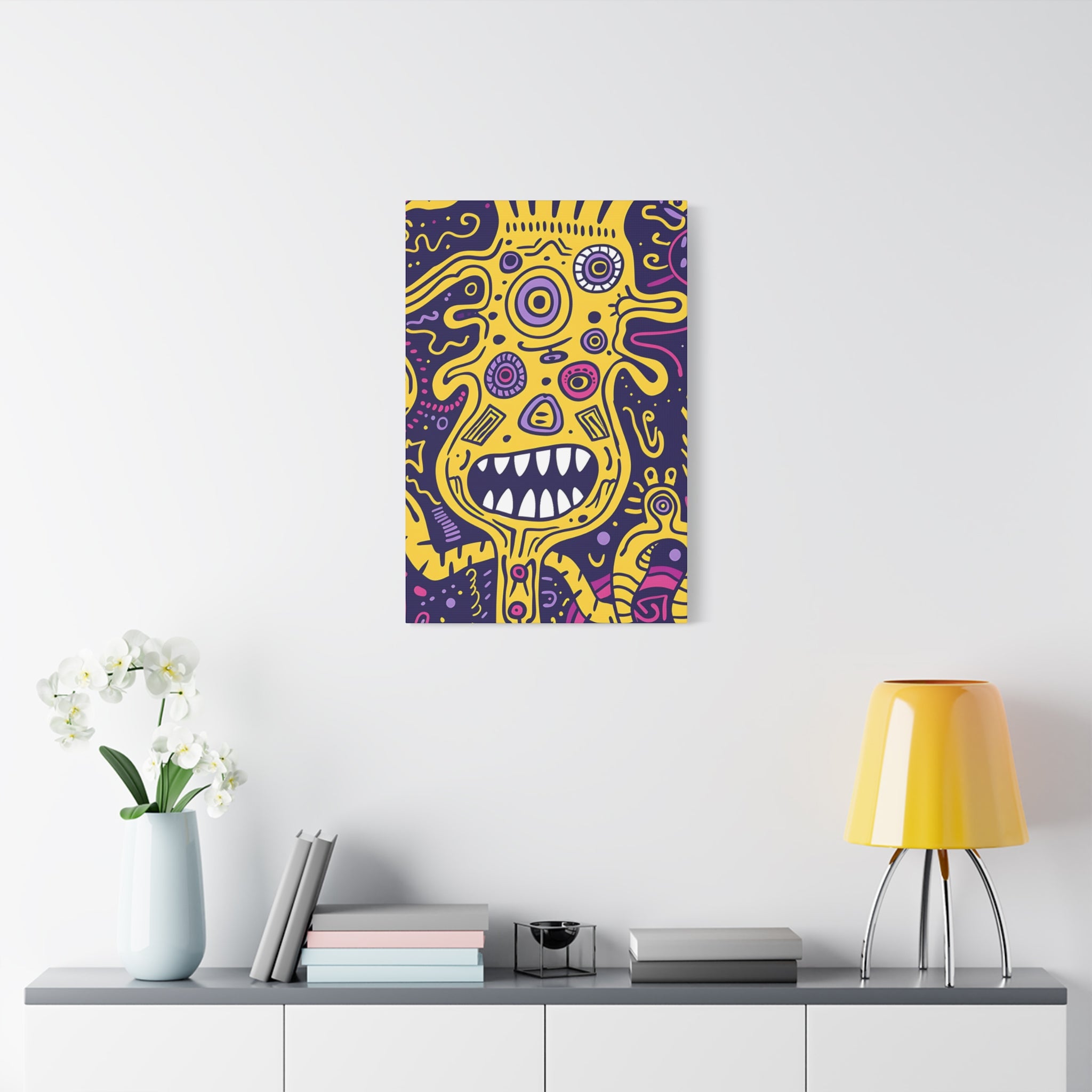 Bold Yellow Cable Monster Canvas Print