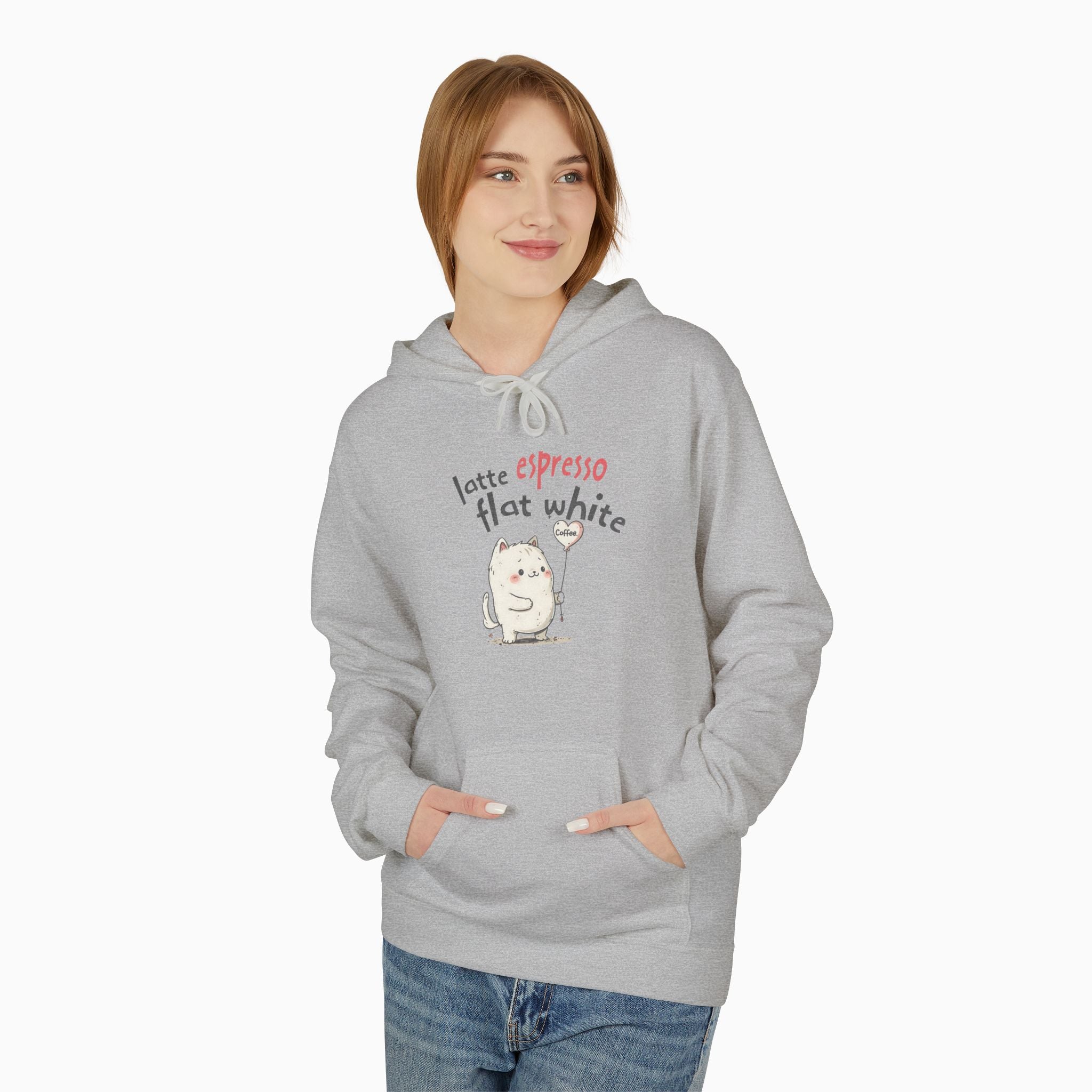 Coffee Cat Latte, Espresso, Flat White Unisex Hoodie