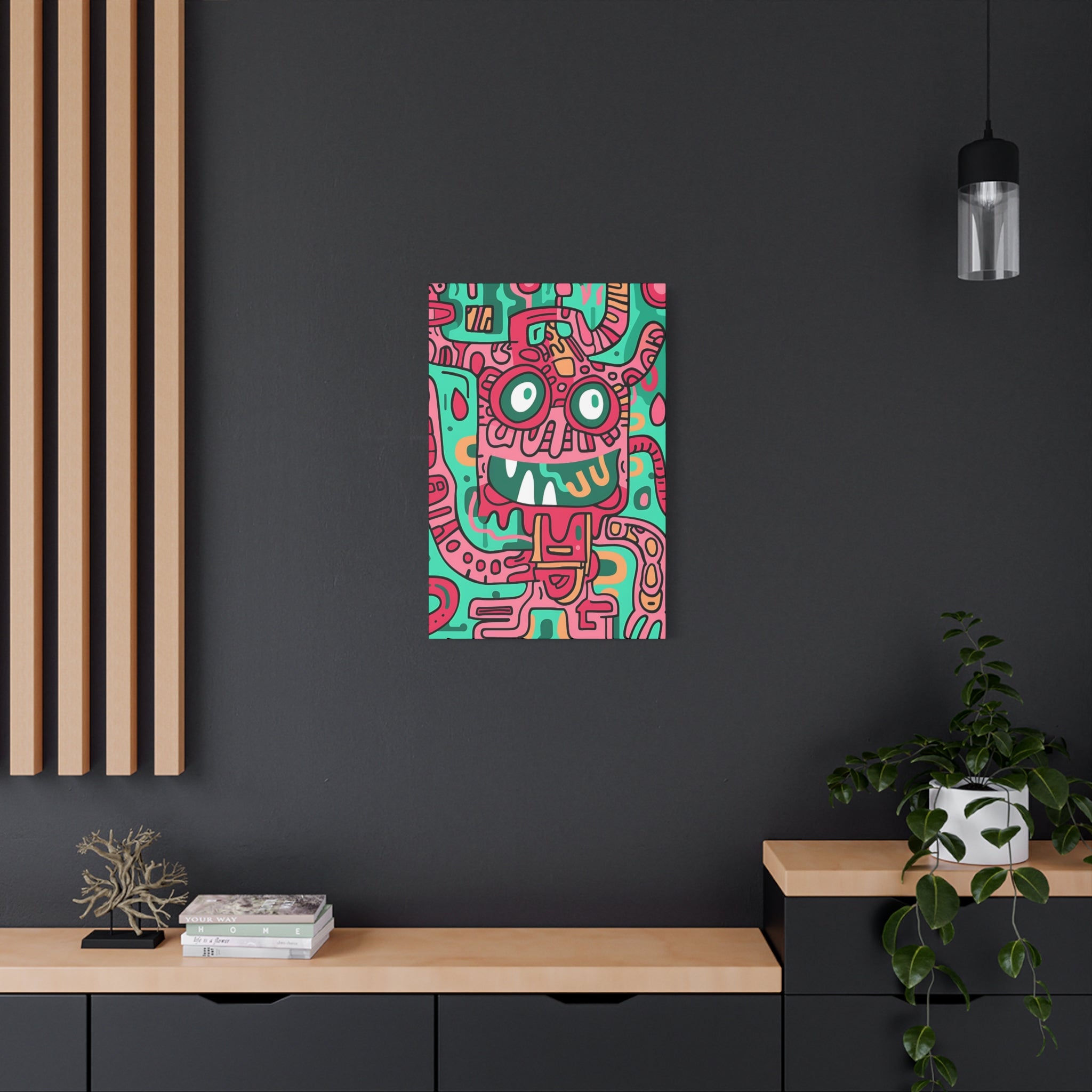 Bright Red Cable Monster Canvas Print