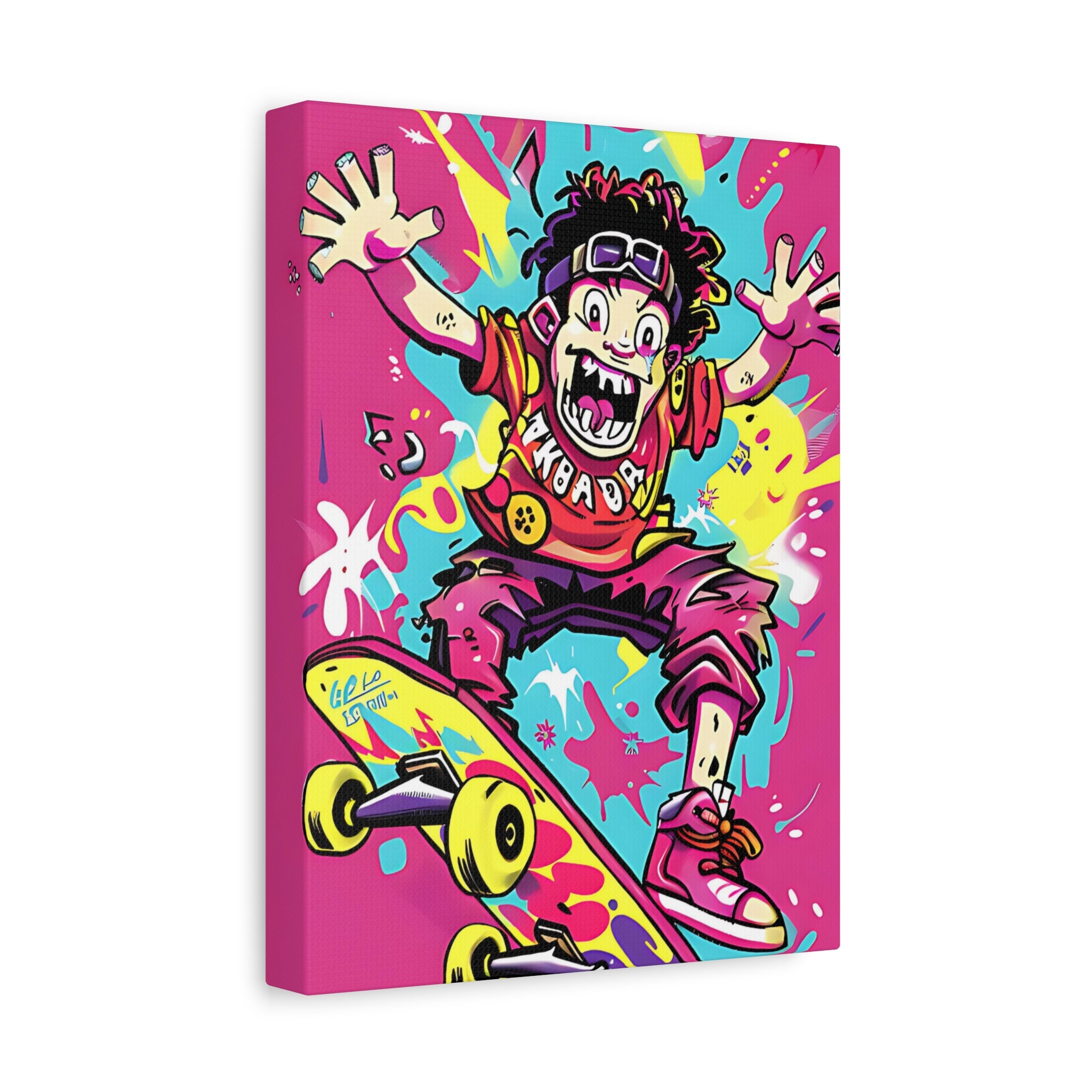 Crazy Skateboarder Canvas Print