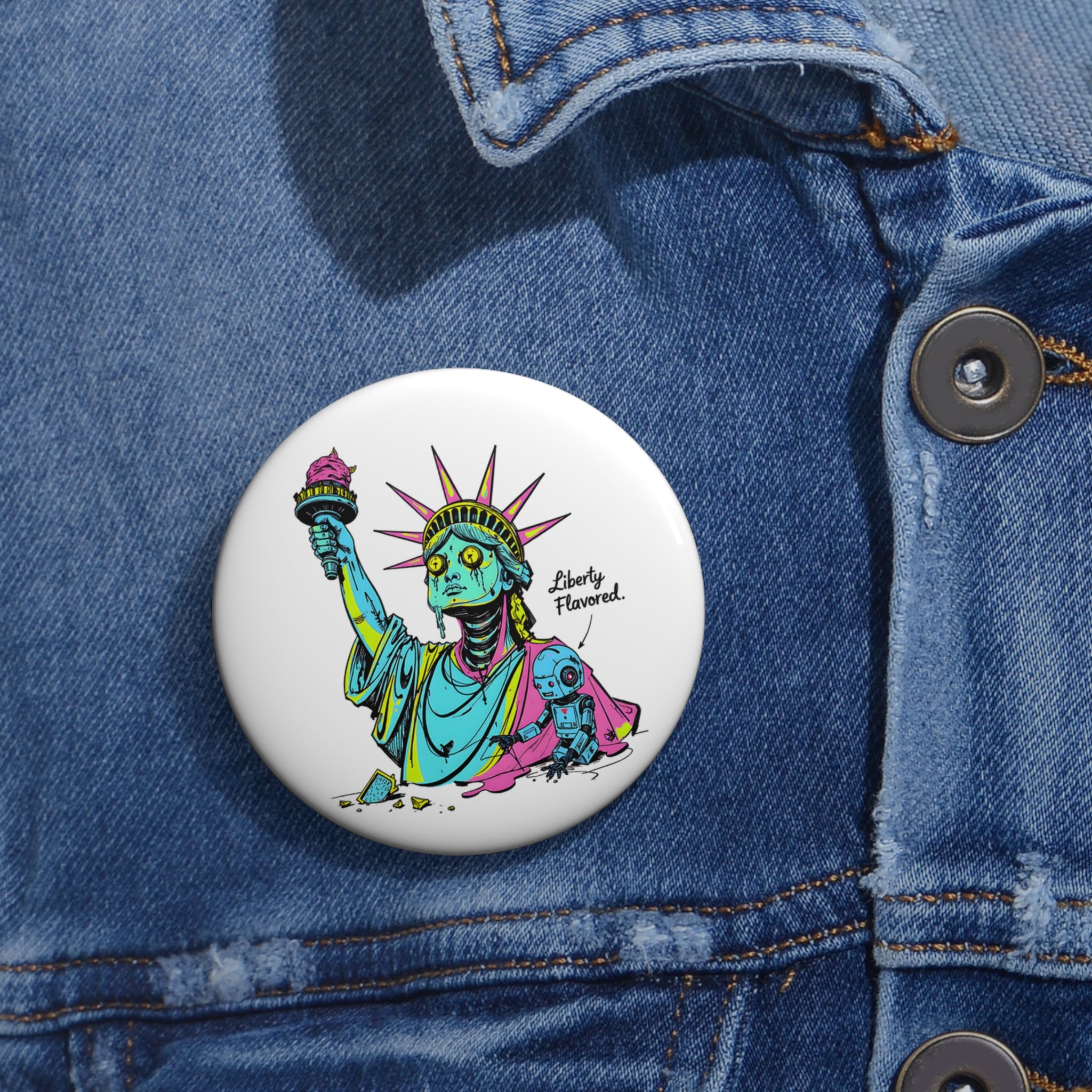 Statute of Liberty Dark Humor Pin