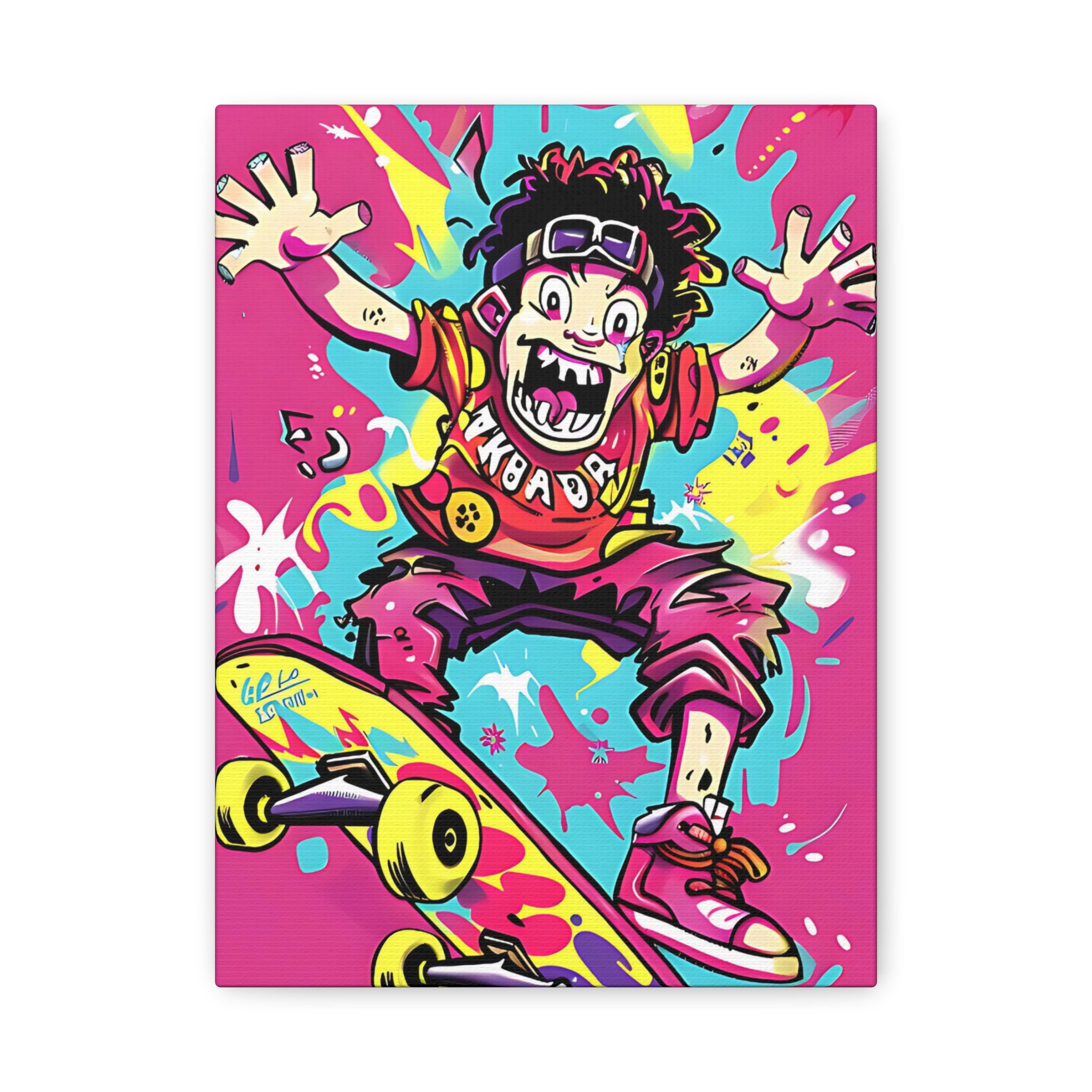 Crazy Skateboarder Canvas Print