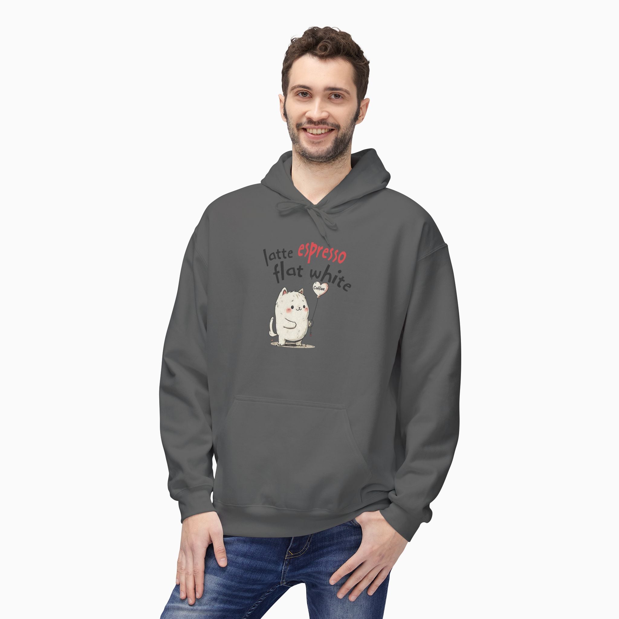 Coffee Cat Latte, Espresso, Flat White Unisex Hoodie