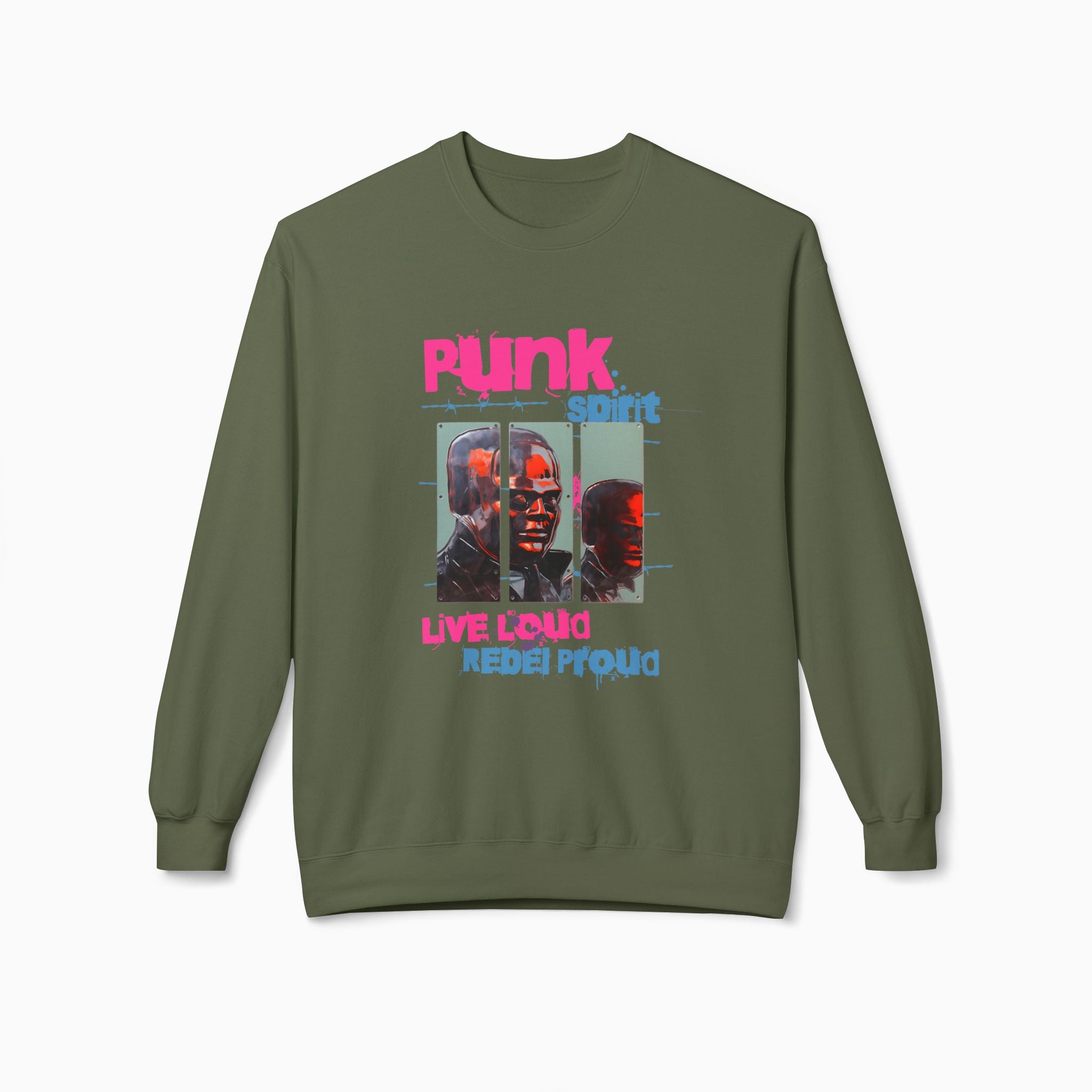 Punk Spirit, Live Loud, Rebel Proud Unisex Sweatshirt