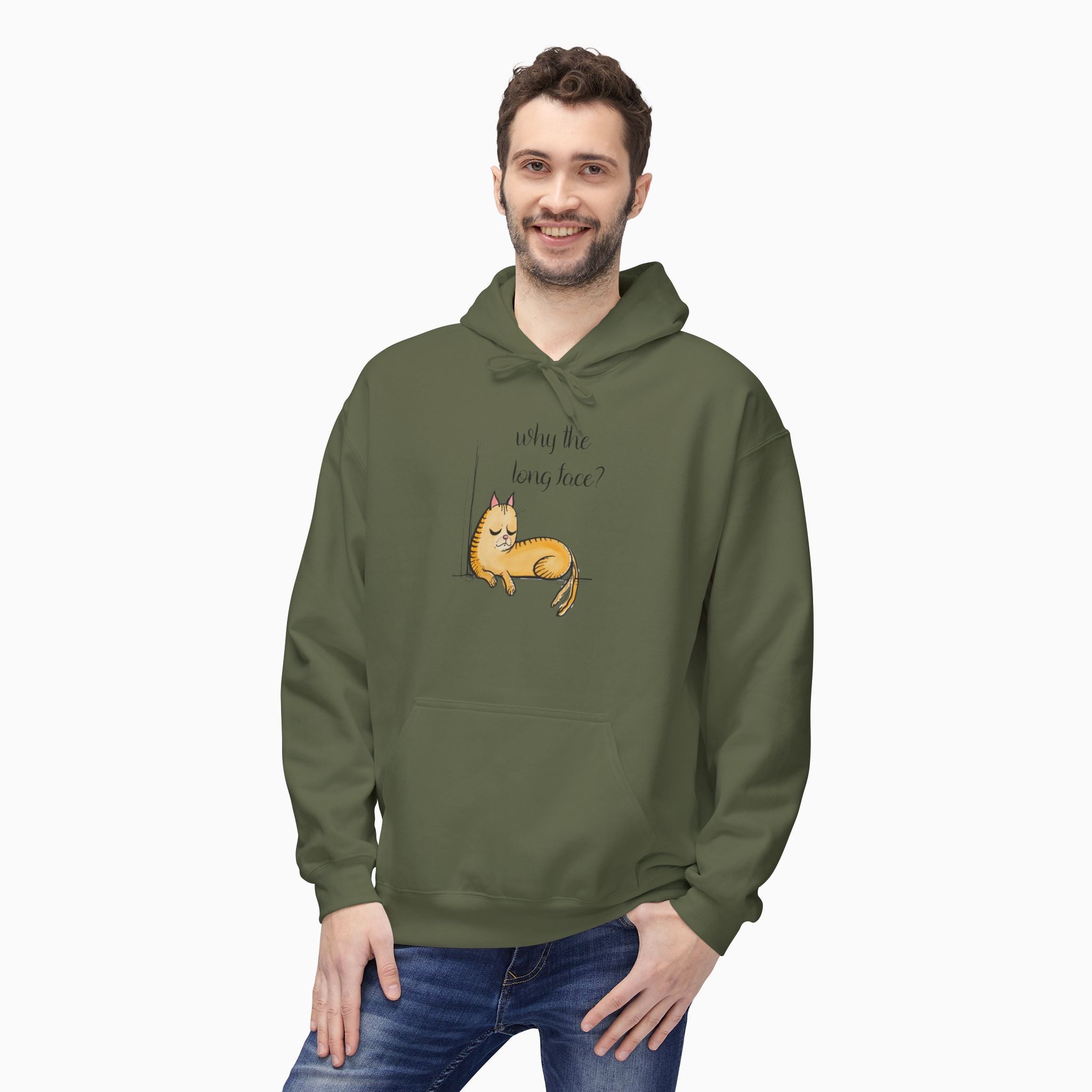 Funny Cat Why the Long Face Unisex Hoodie