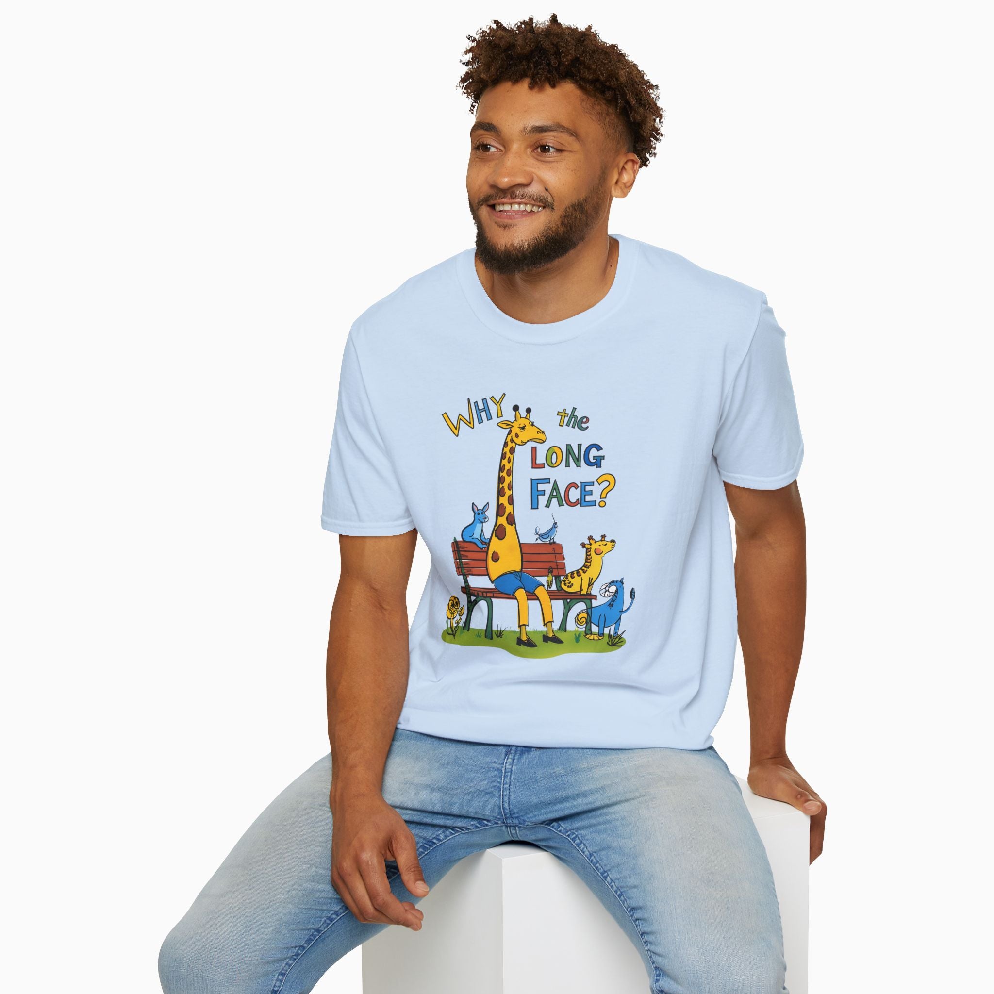 Funny Giraffe Why the Long Face Unisex T-Shirt