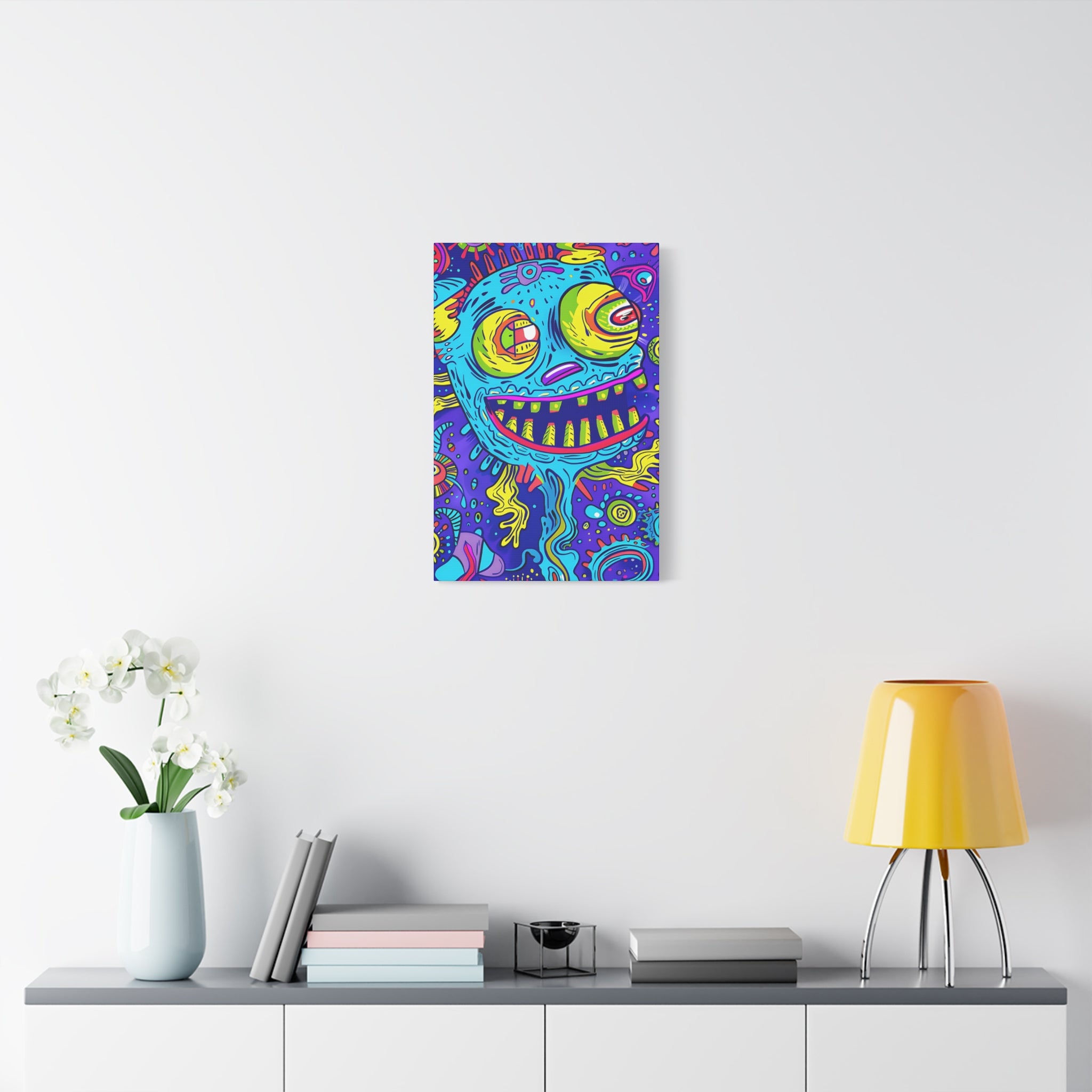 Alien & Macaron Canvas Print