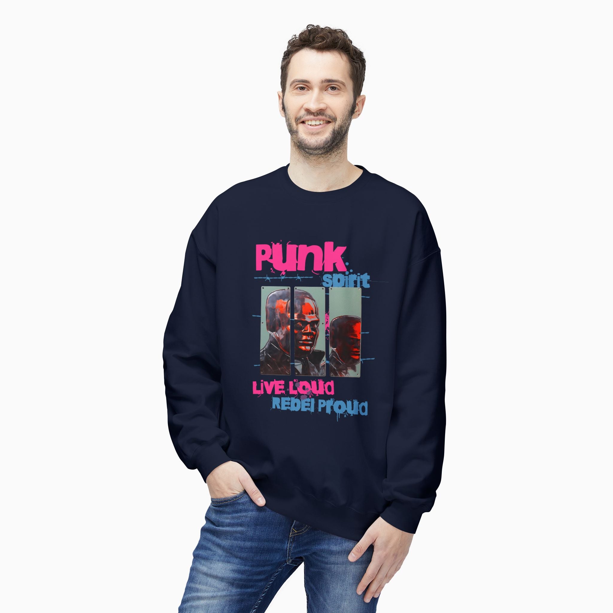 Punk Spirit, Live Loud, Rebel Proud Unisex Sweatshirt