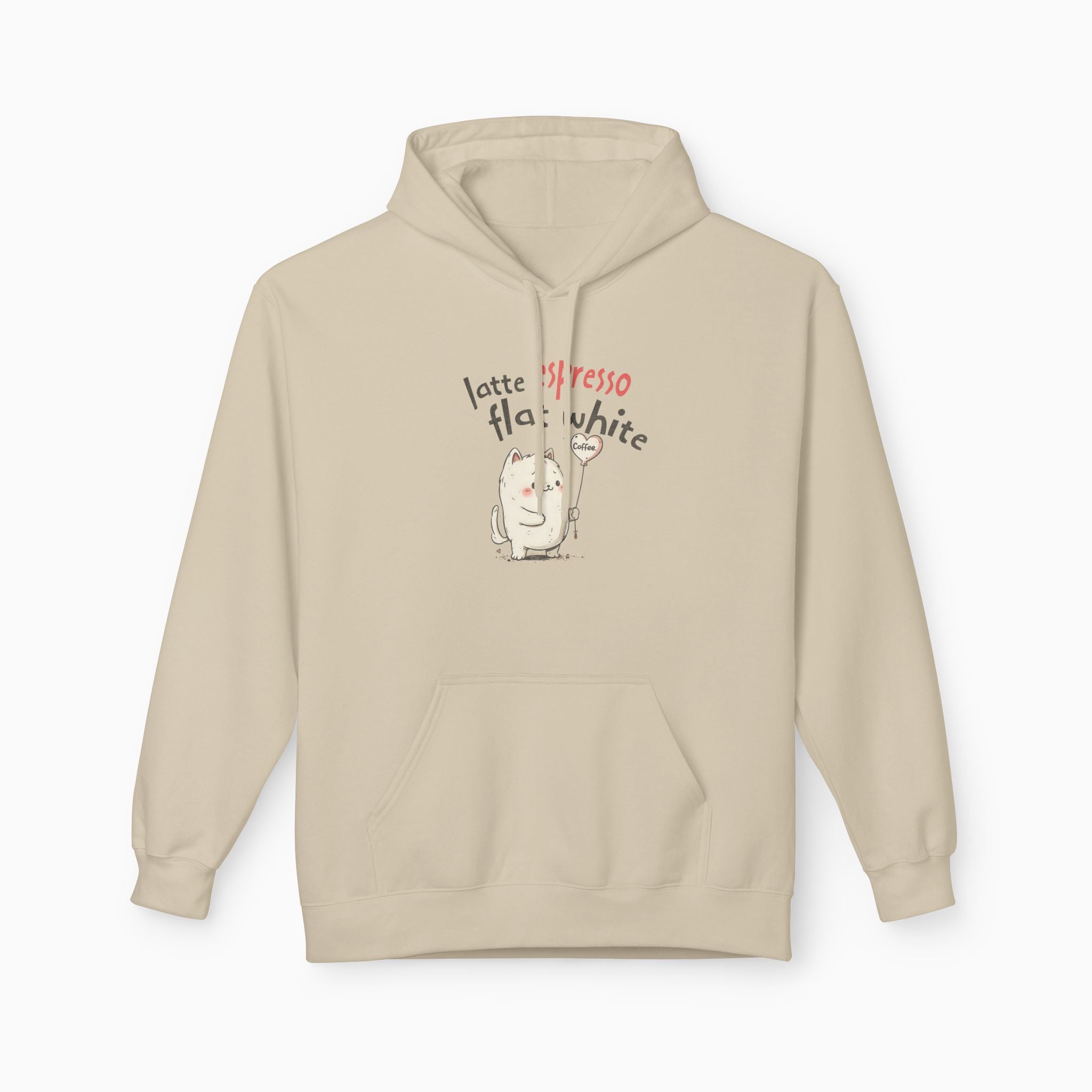 Coffee Cat Latte, Espresso, Flat White Unisex Hoodie