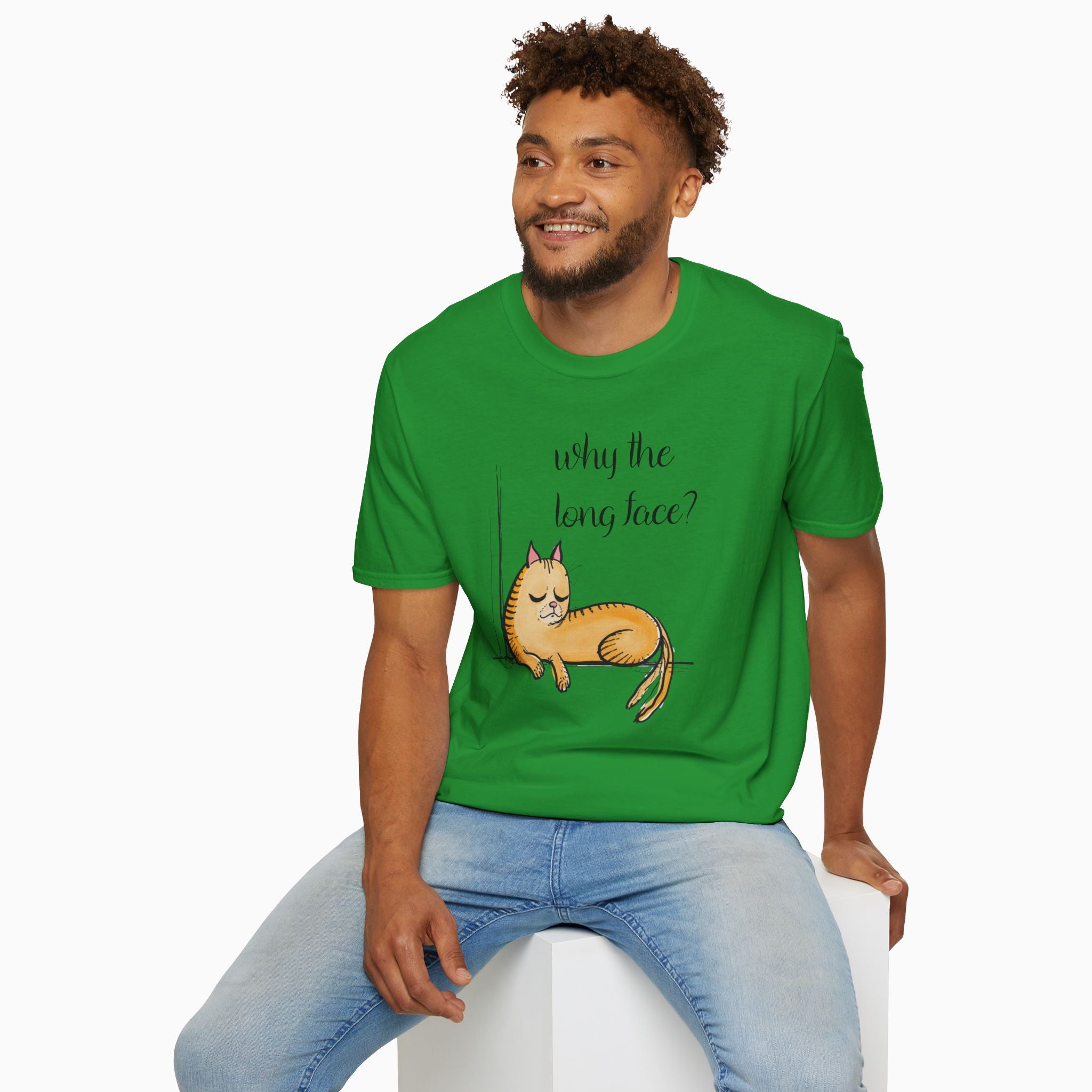 Funny Cat Why the Long Face Unisex T-Shirt