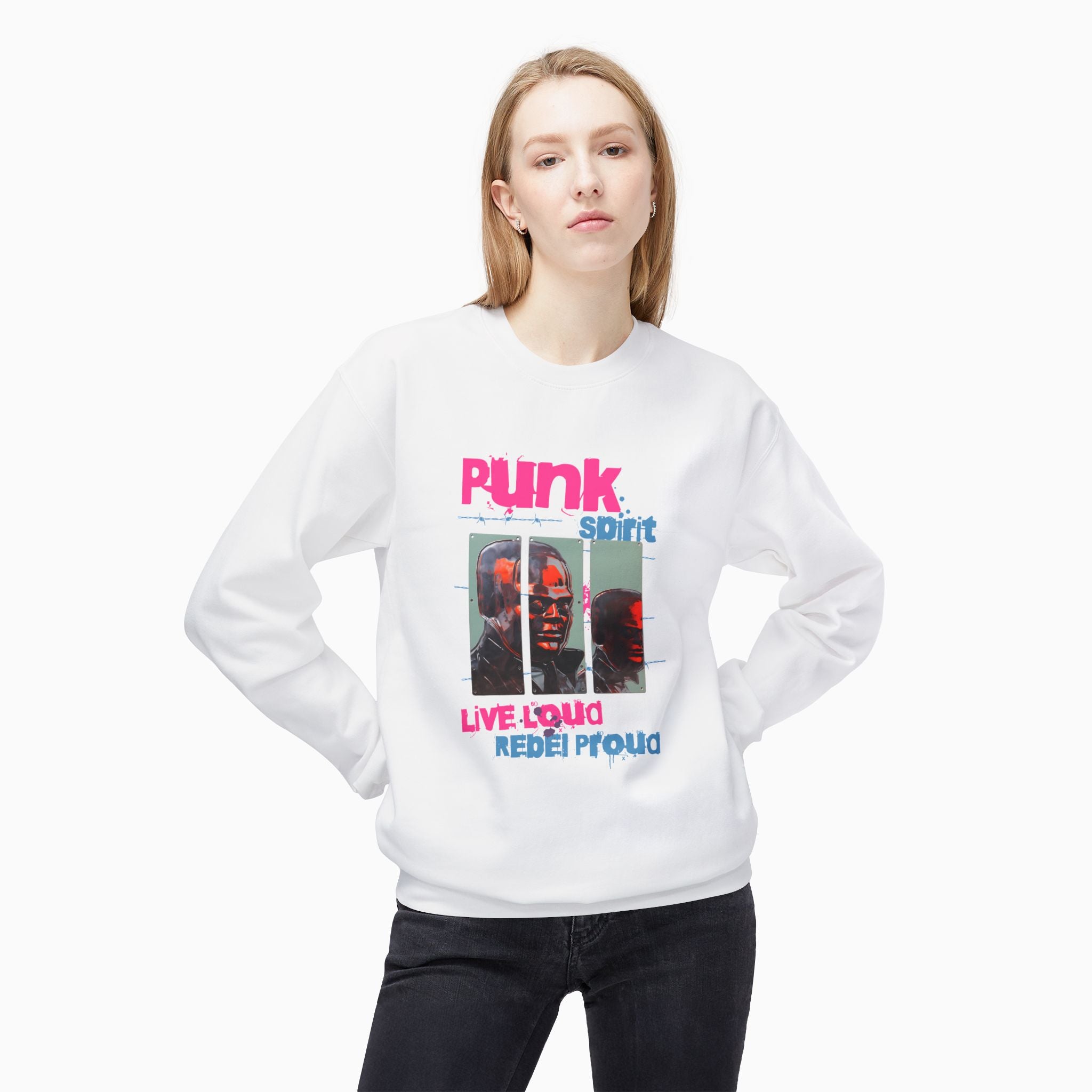 Punk Spirit, Live Loud, Rebel Proud Unisex Sweatshirt