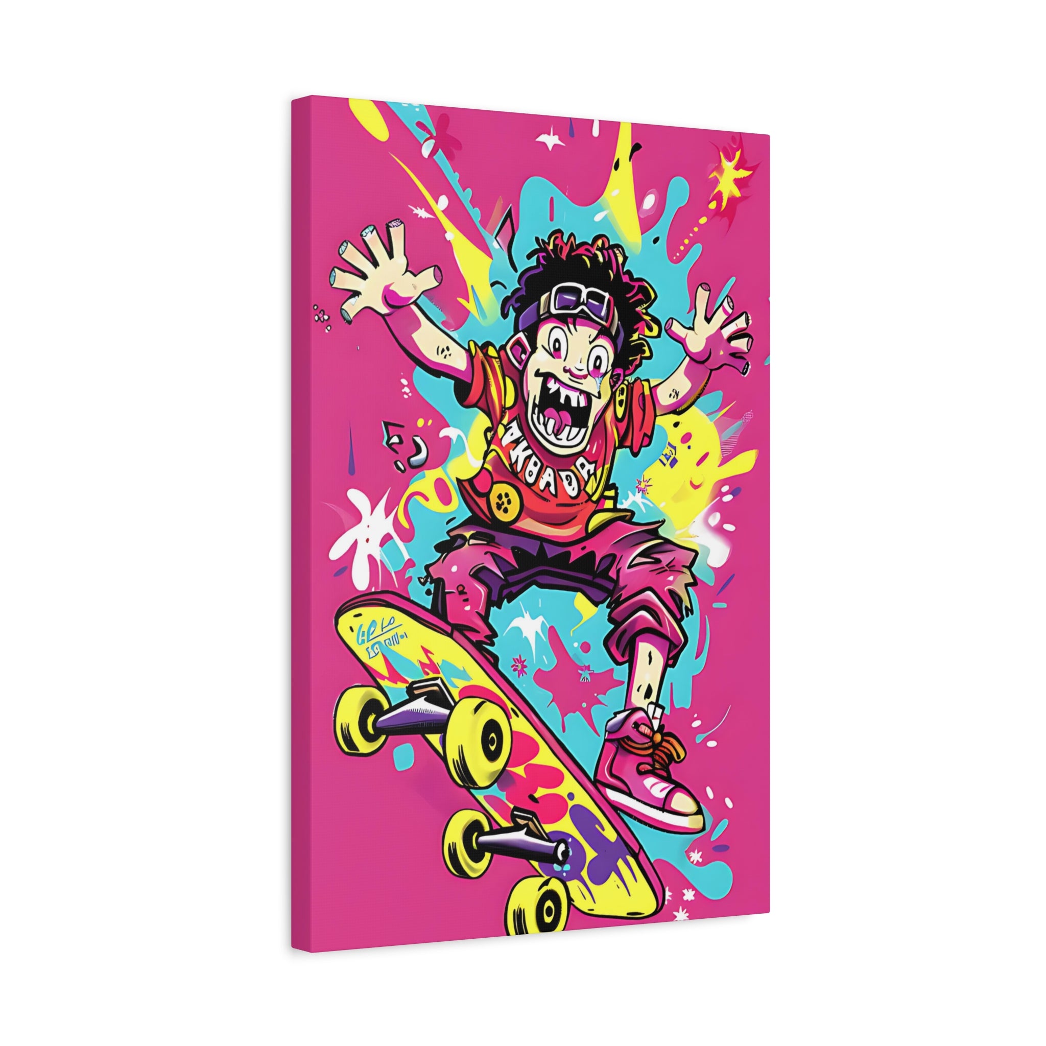 Crazy Skateboarder Canvas Print