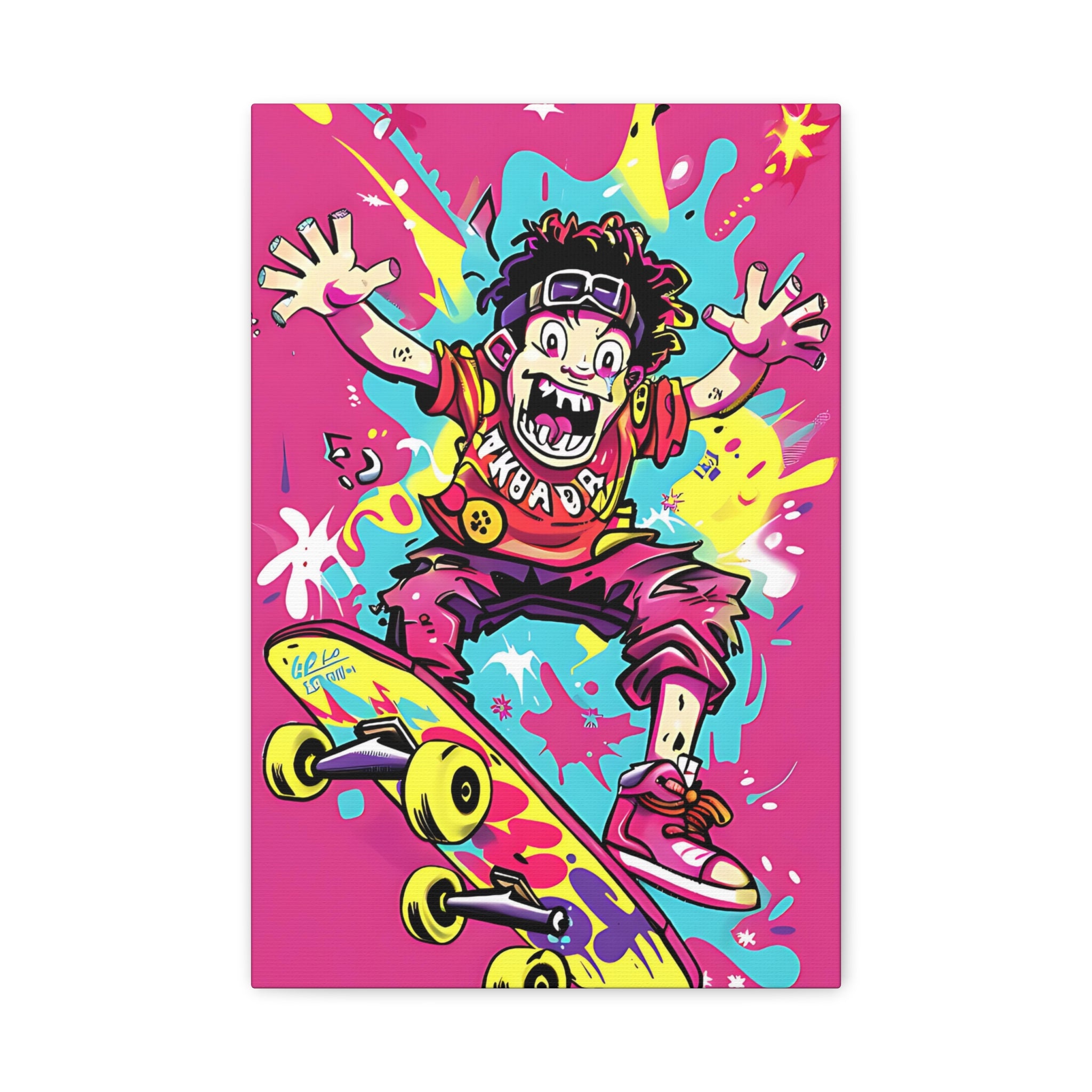 Crazy Skateboarder Canvas Print