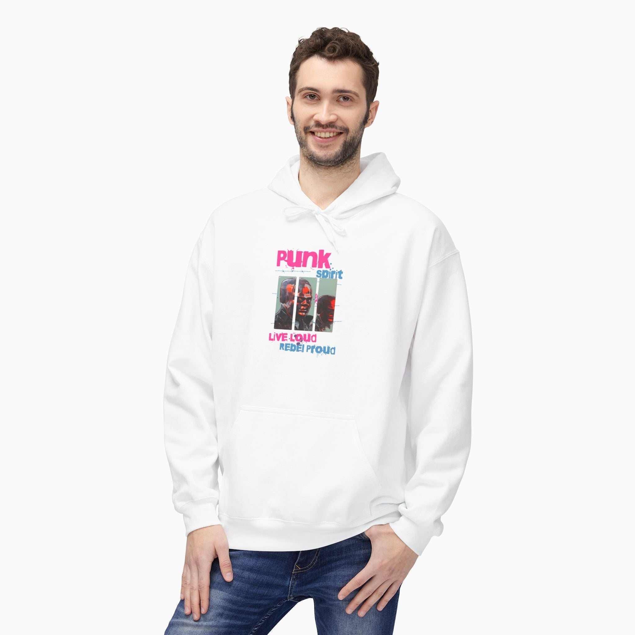 Punk Spirit, Live Loud, Rebel Proud Unisex Hoodie