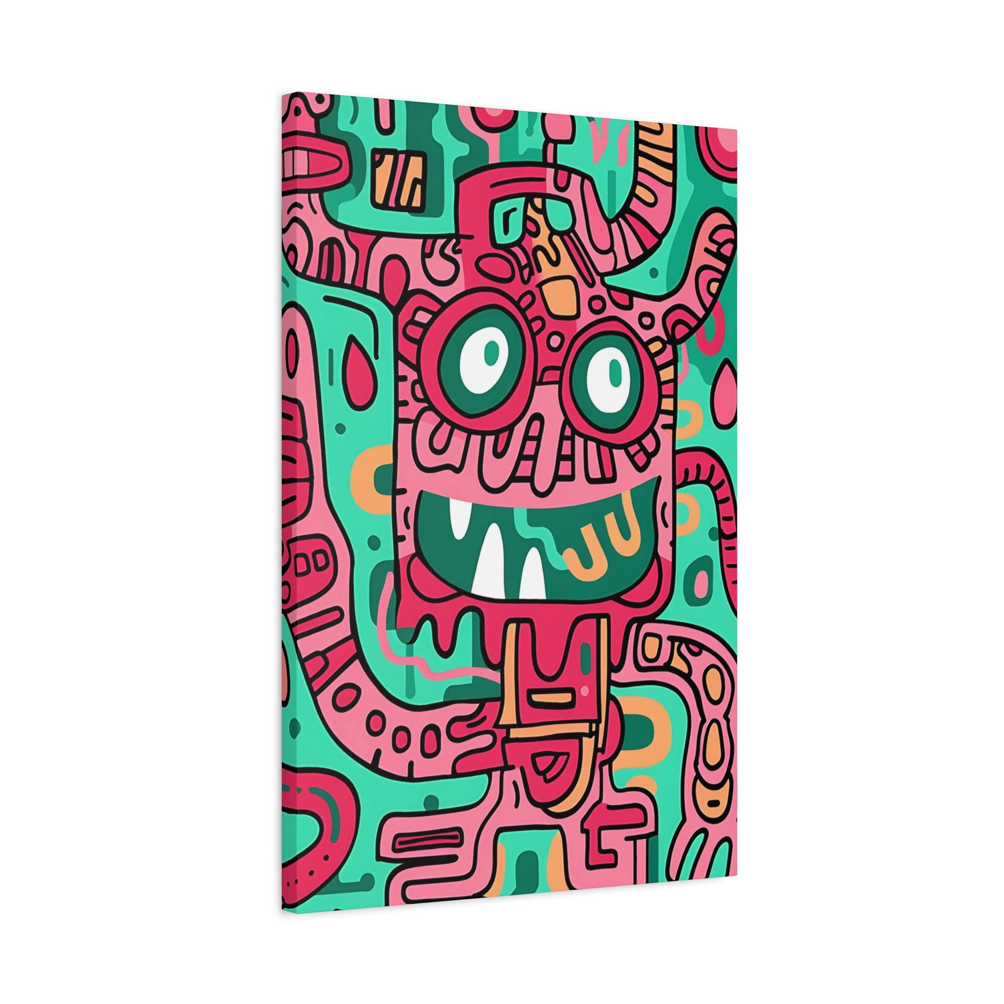 Bright Red Cable Monster Canvas Print