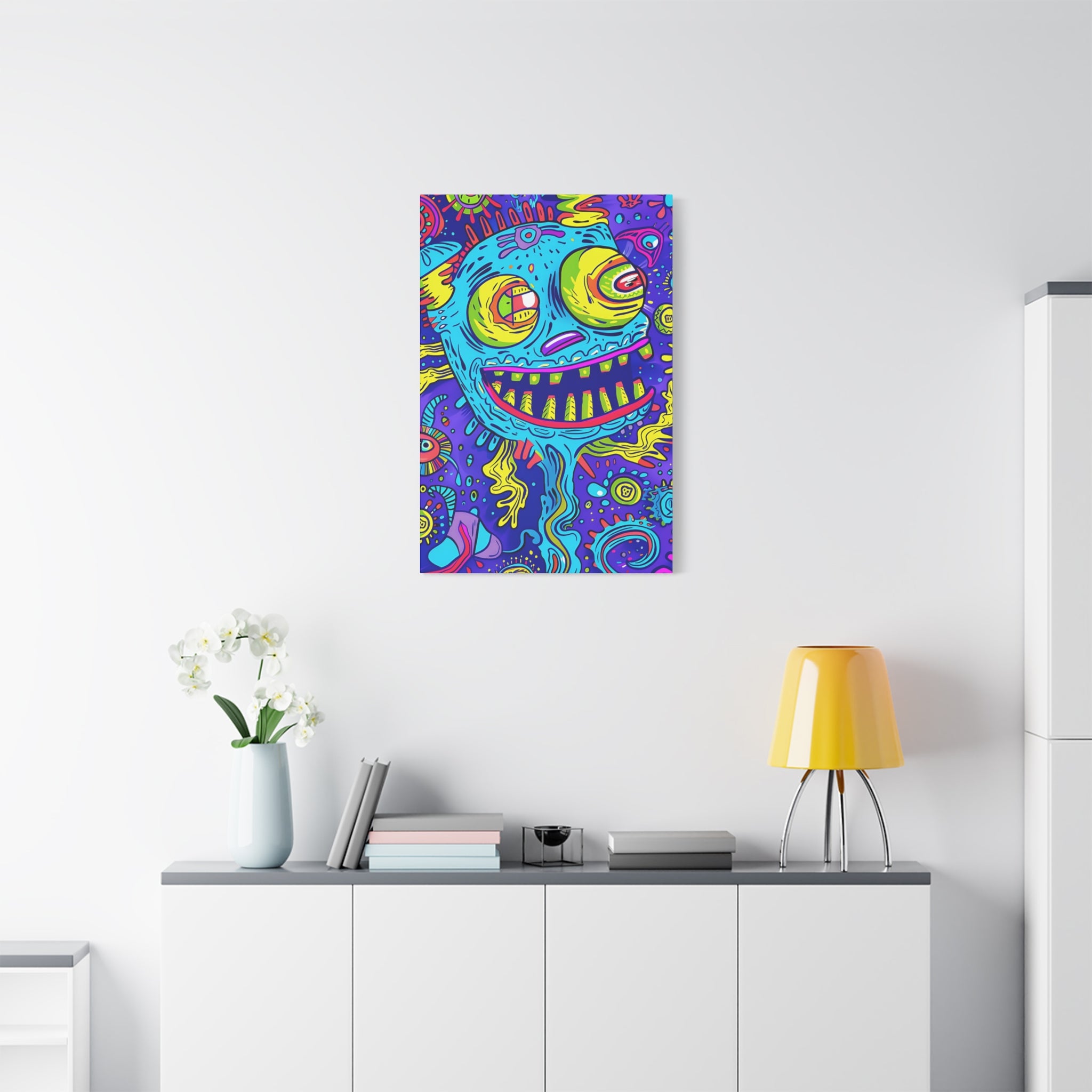 Alien & Macaron Canvas Print