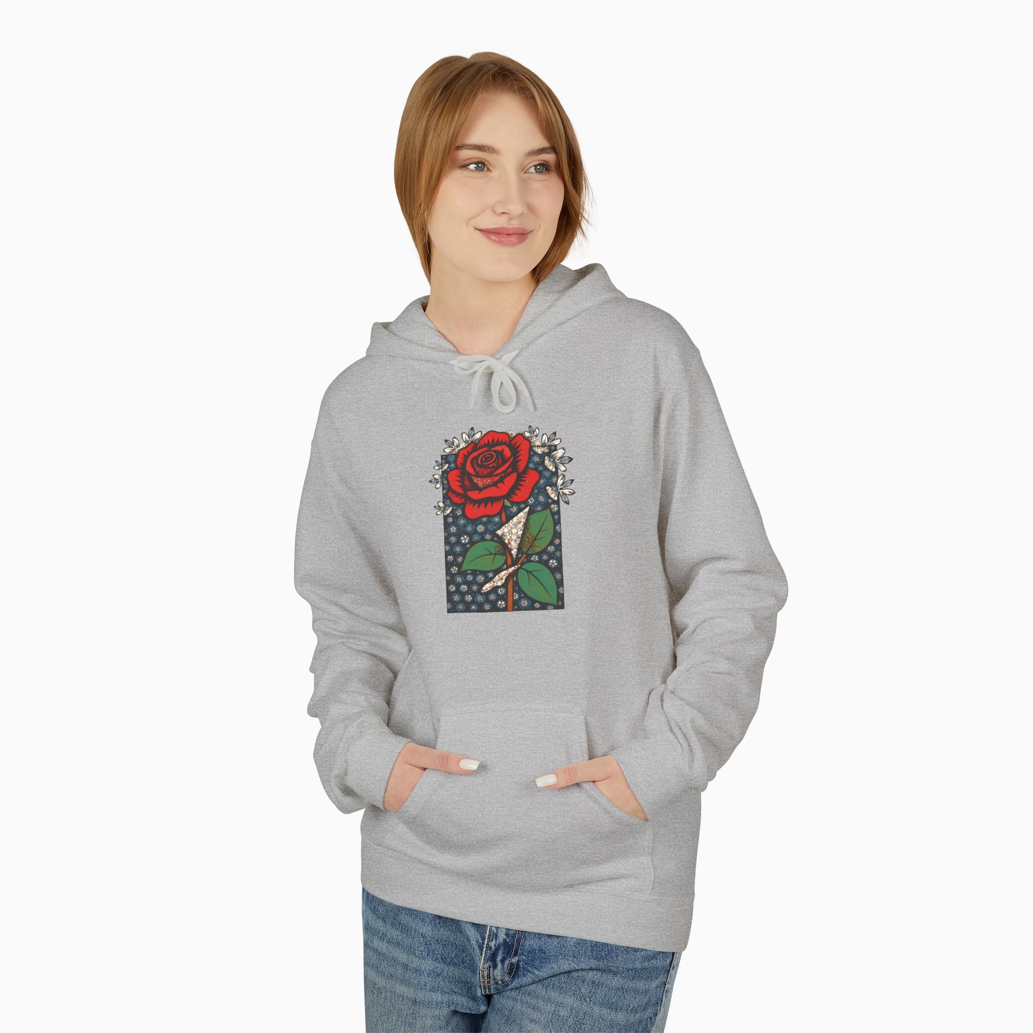 Vintage Crimson Rose Unisex Hoodie