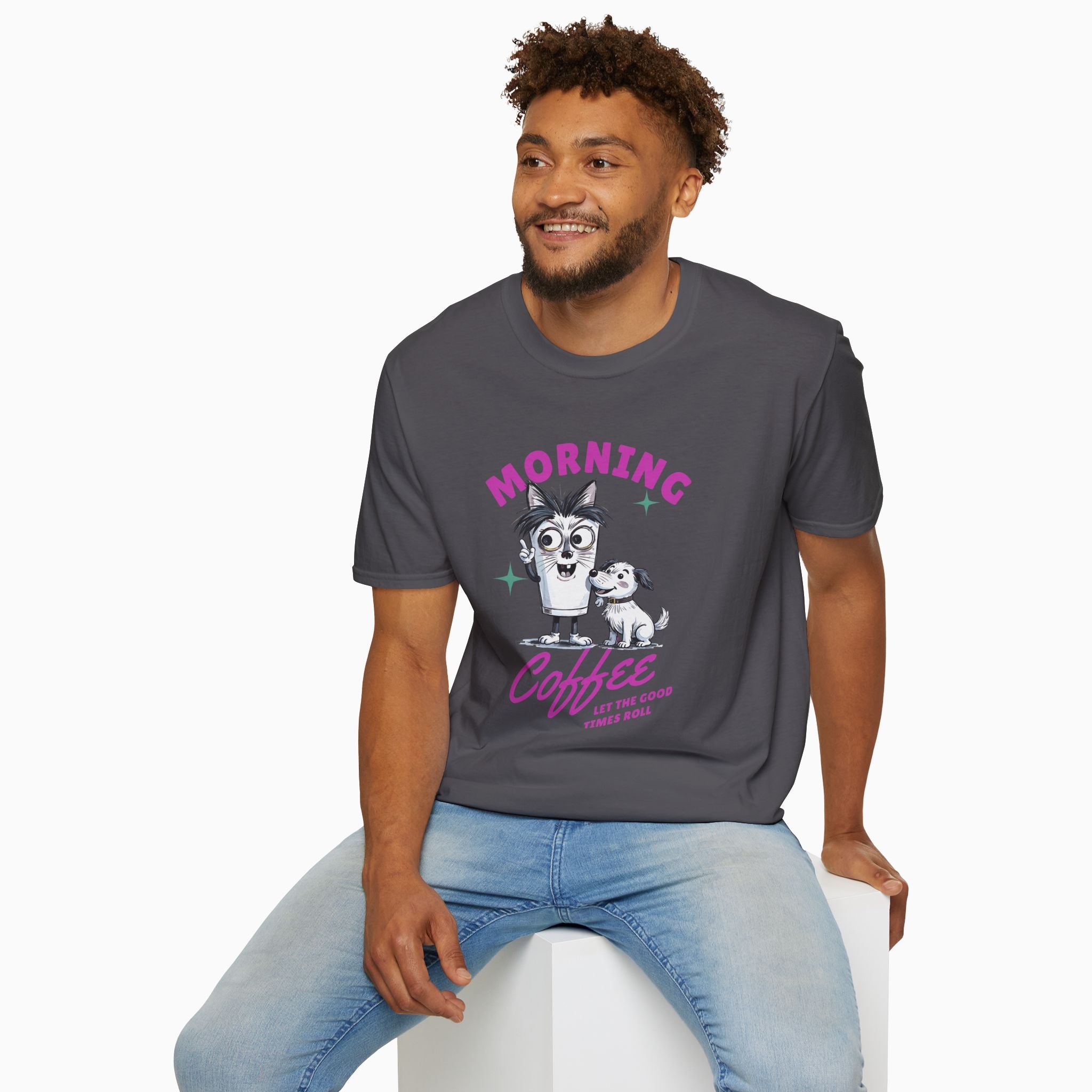 Morning Coffee, Let The Good Times Roll Unisex T-Shirt