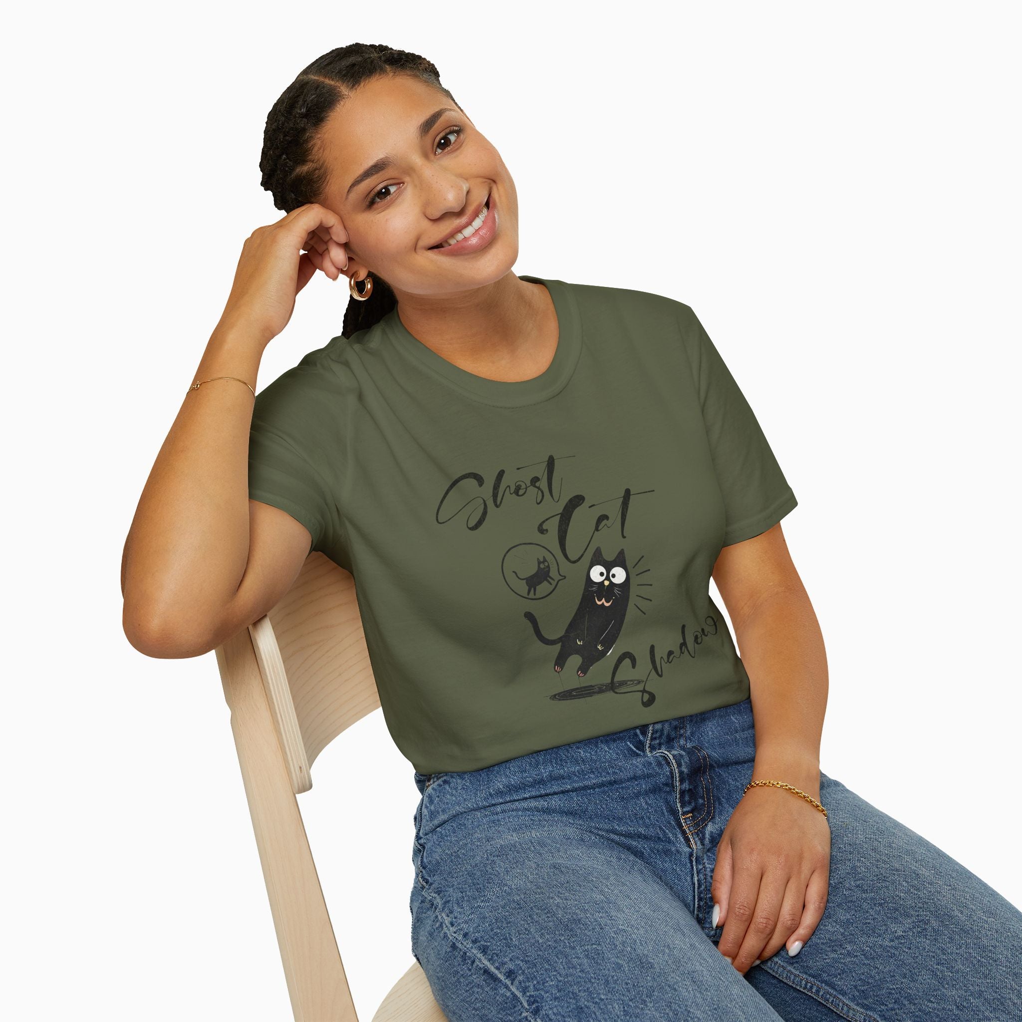 Funny Ghost Cat Unisex T-Shirt