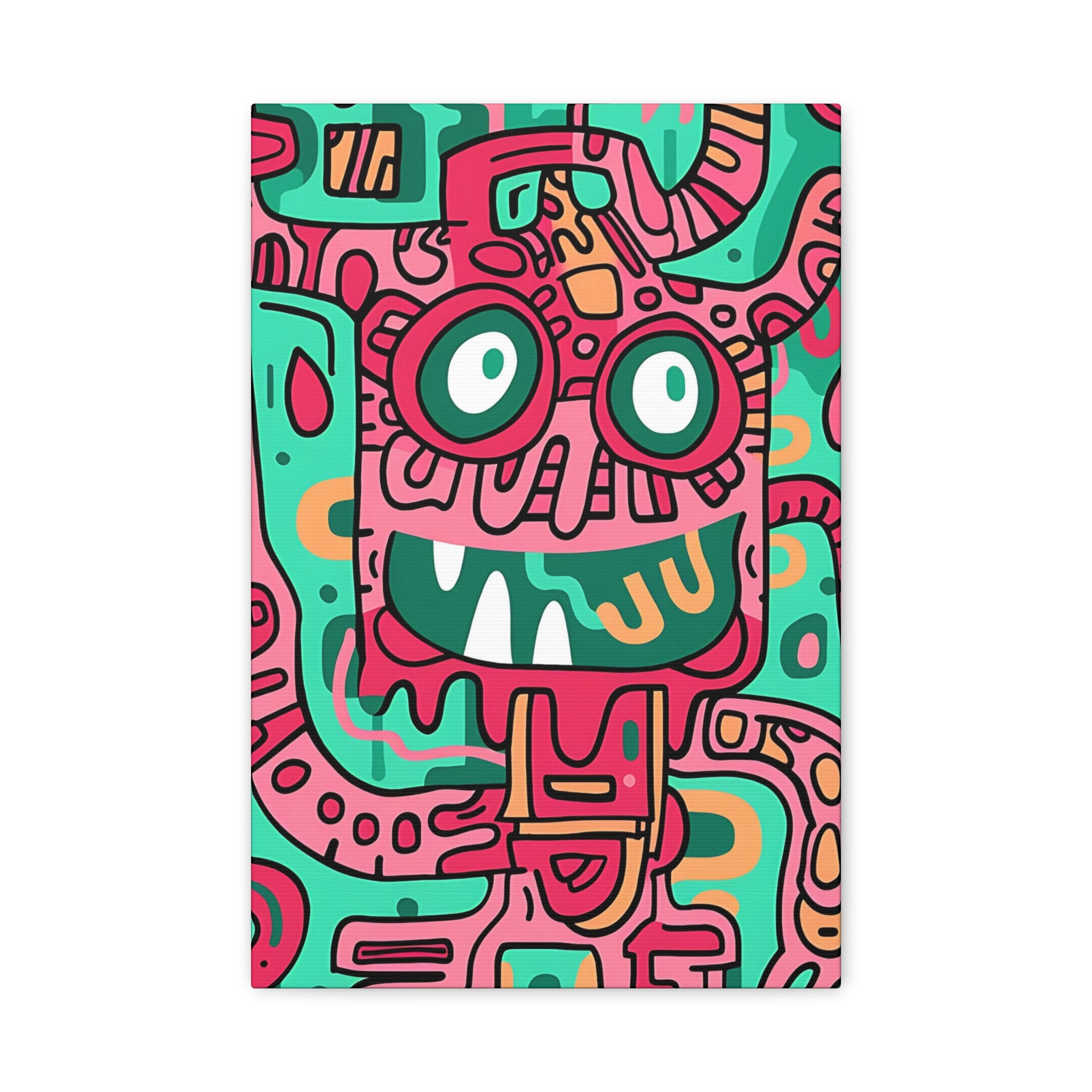 Bright Red Cable Monster Canvas Print